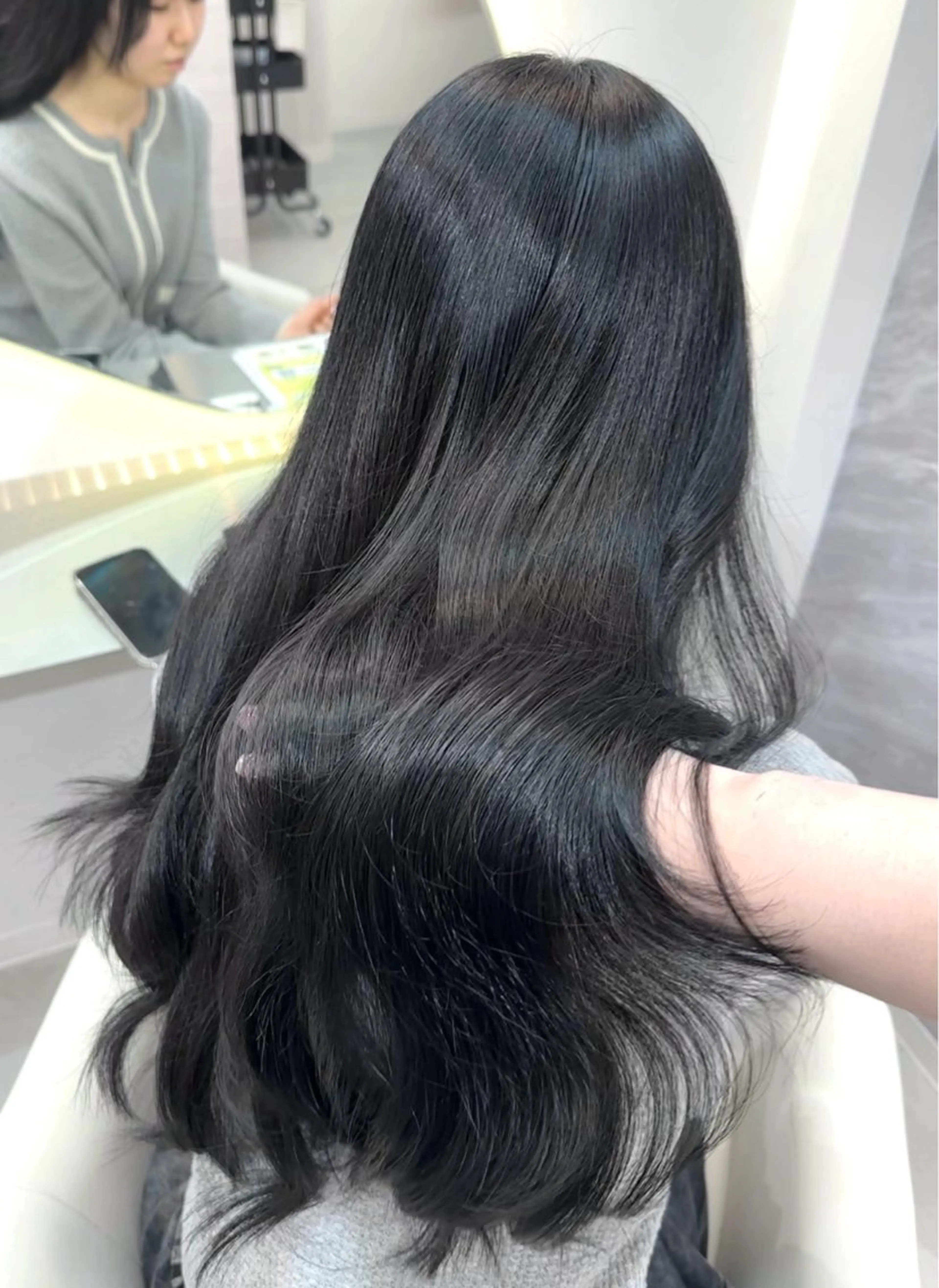 ロング カラー ヘアアレンジ カット ヘアカラー 🖤kana/艶髪/ 韓国風暗髪カラー🖤のヘアスタイル