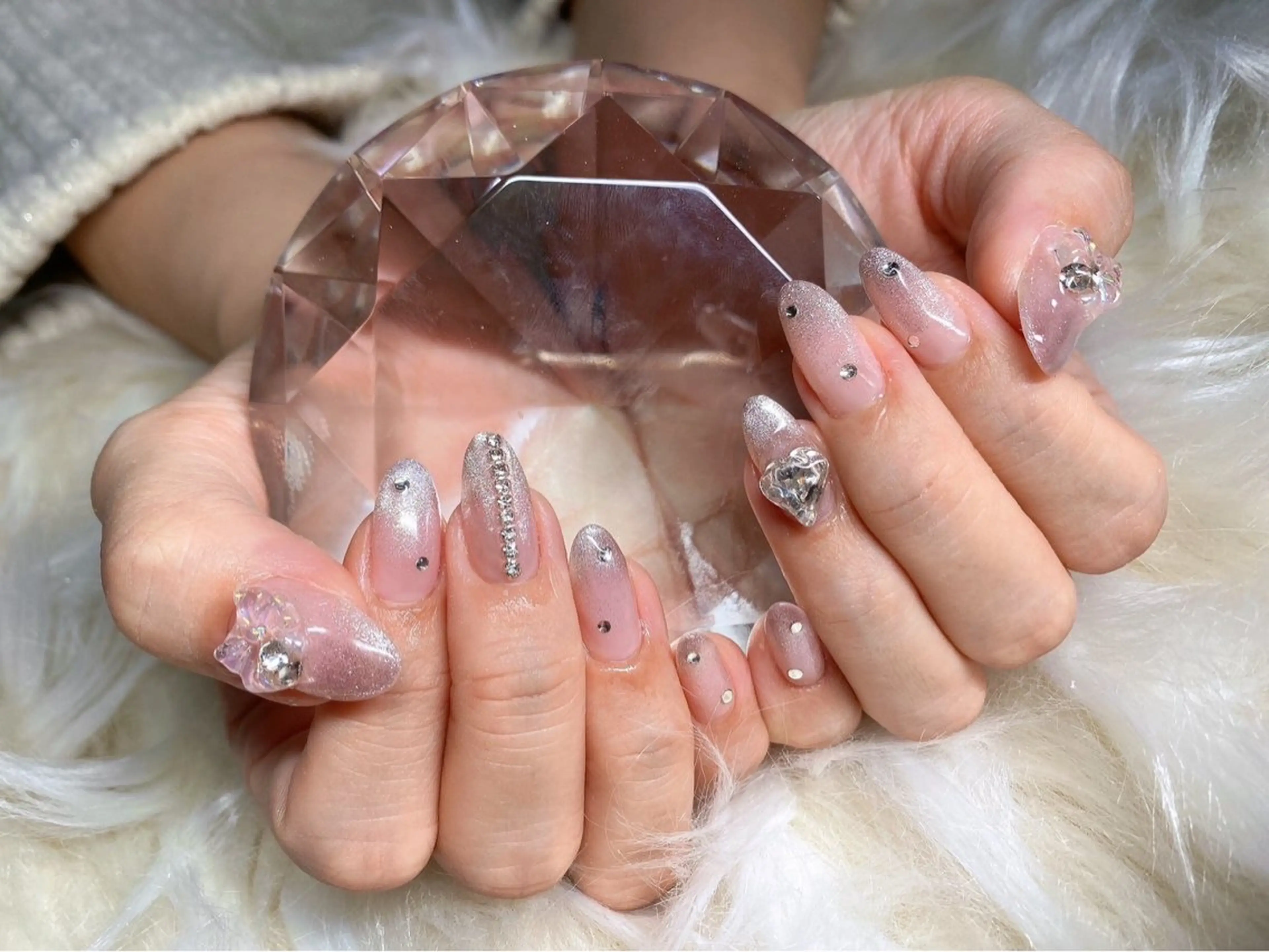 ネイル 長さ出し フレンチネイル ジェルネイル グラデーション 韓国ネイル ハンドネイル Nail&eye Belire 新宿のネイルデザイン