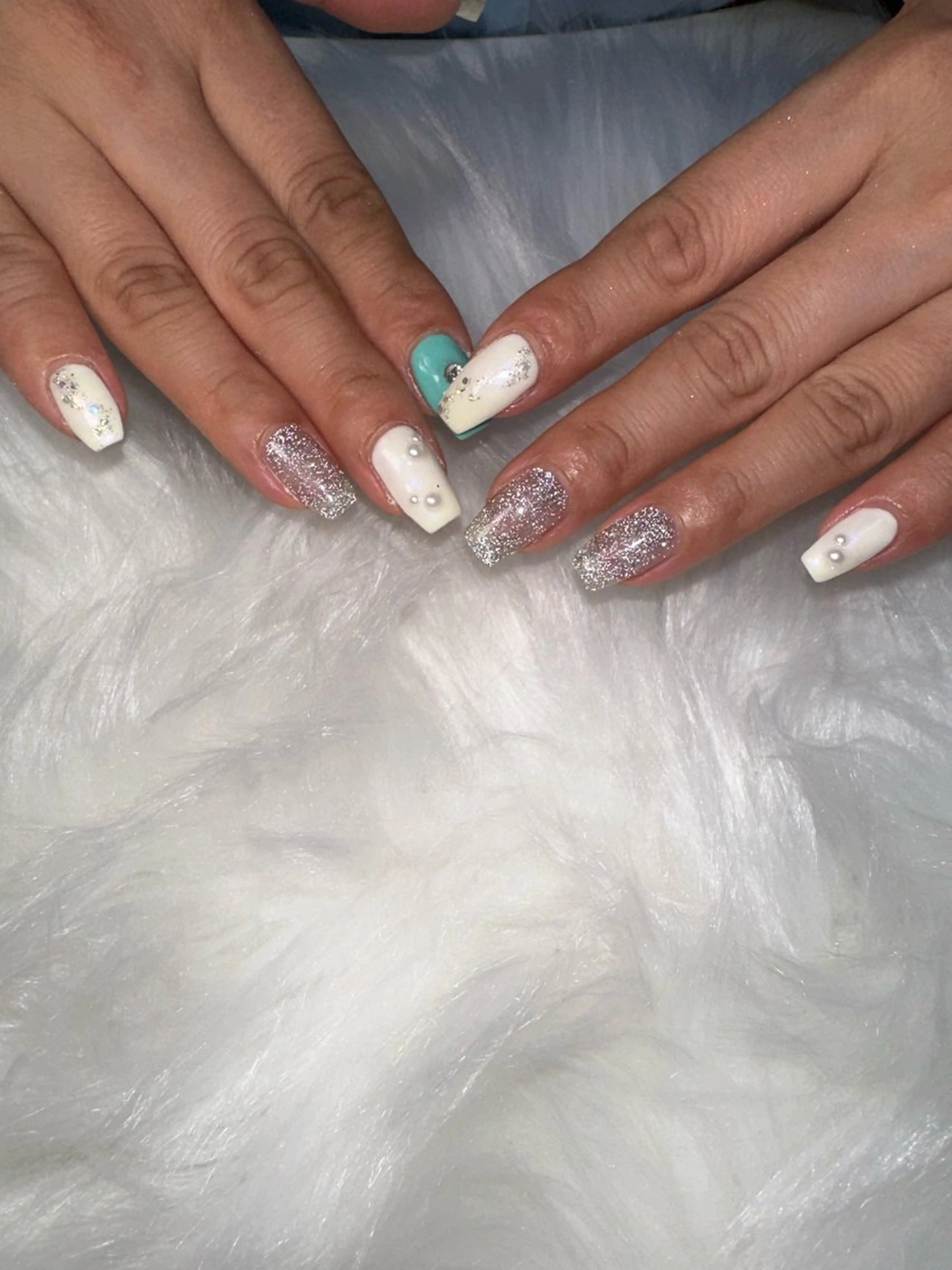 ネイル ブルー ハンドネイル MOE .Kのネイルデザイン