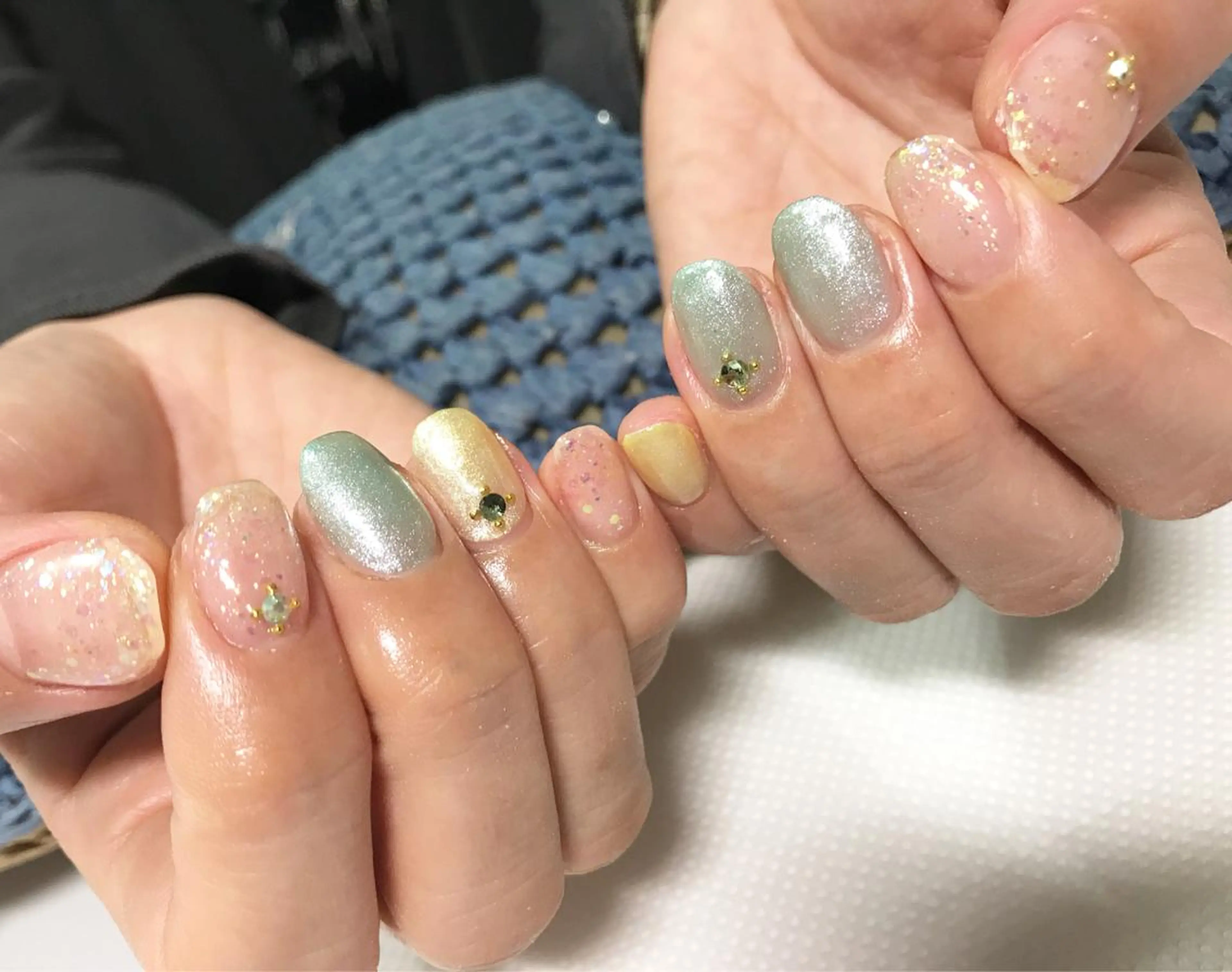 ネイル フットネイル キラキラネイル シンプルネイル 春ネイル 夏ネイル nail fufla ♡yamane♡のネイルデザイン