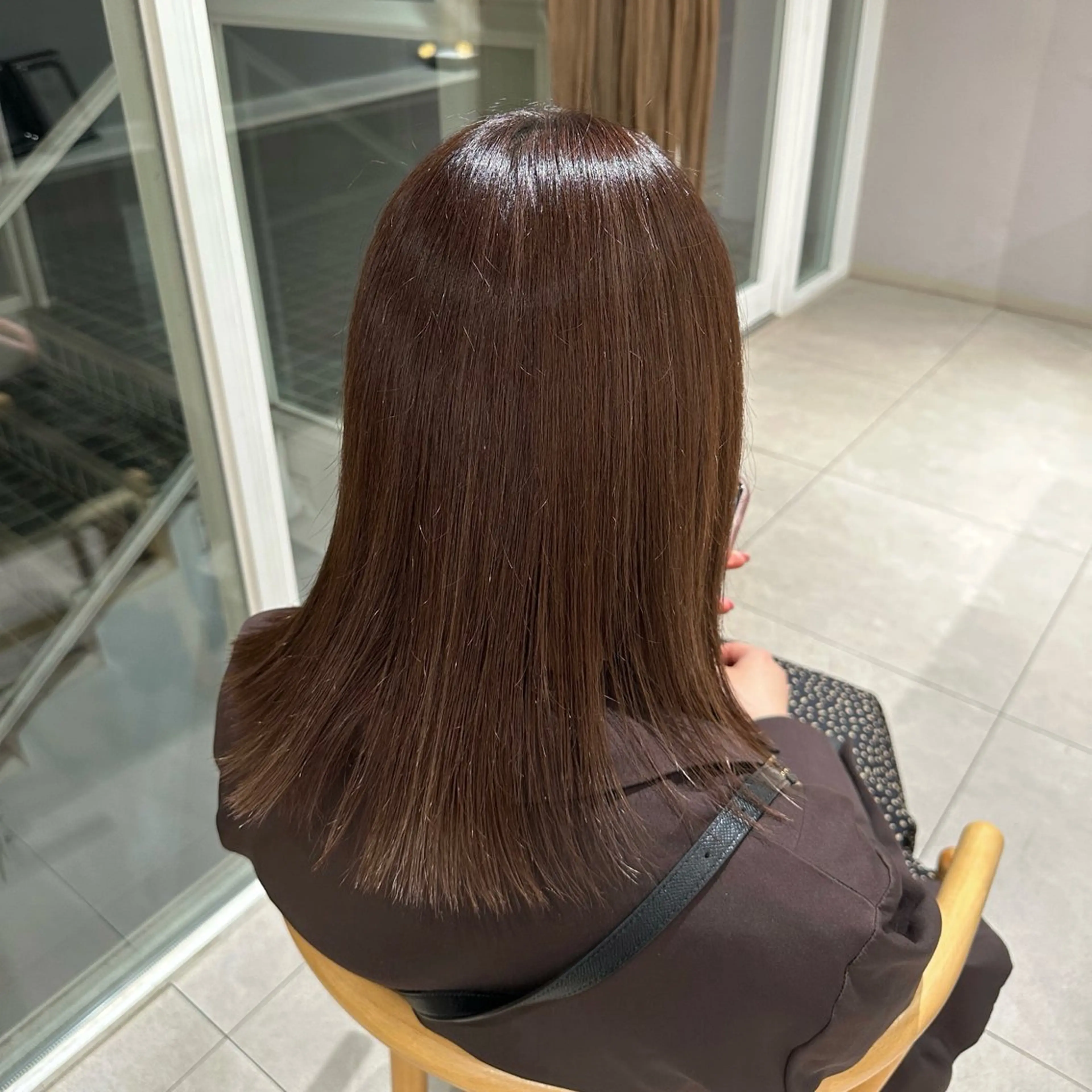 ミディアム トリートメント rico/暖色カラー /レイヤーボブ/ボブのヘアスタイル