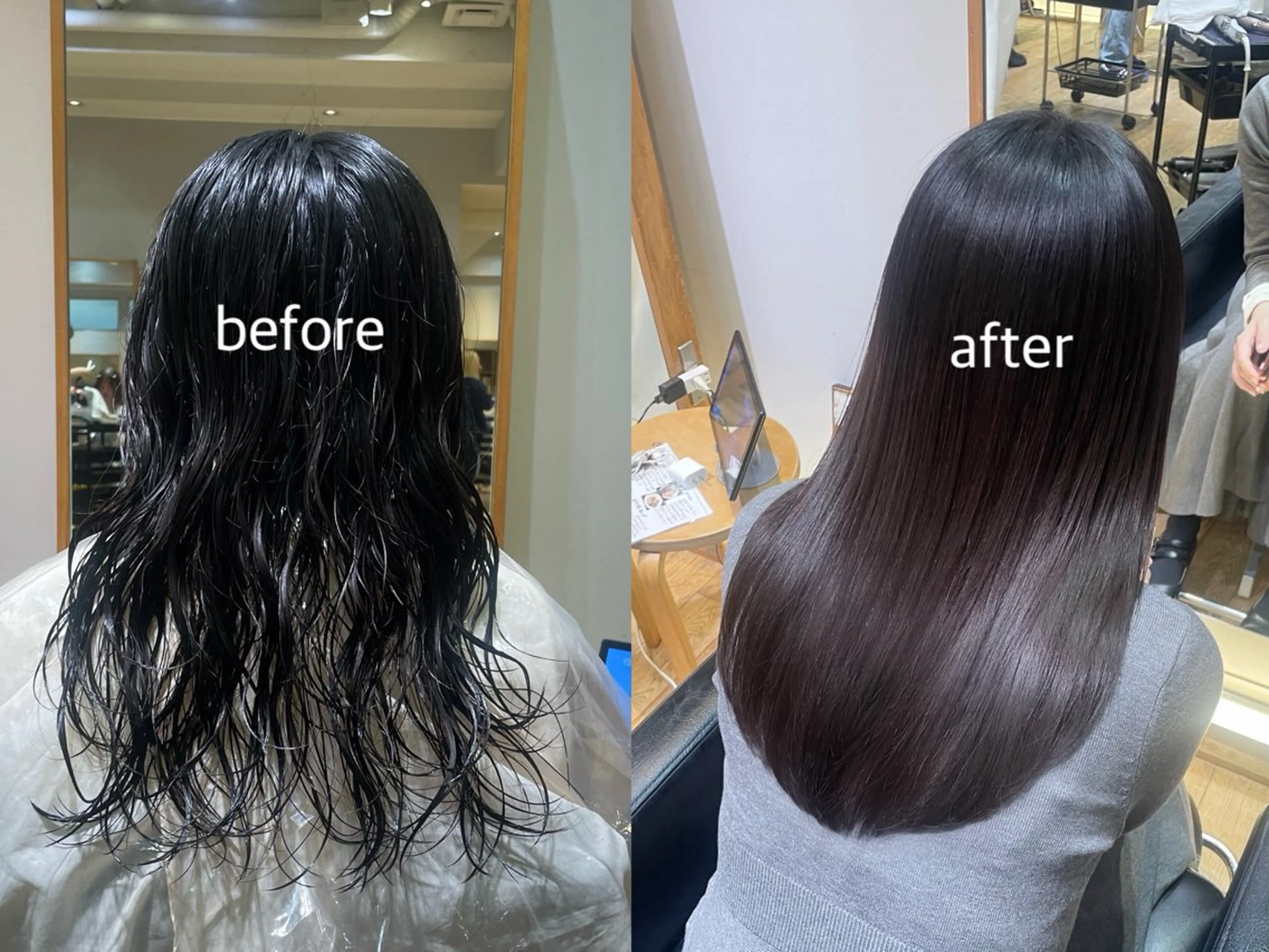 セミロング パーマ セミロングパーマ 縮毛矯正 縮毛矯正/レイヤー 🌙児玉光瑠のヘアスタイル