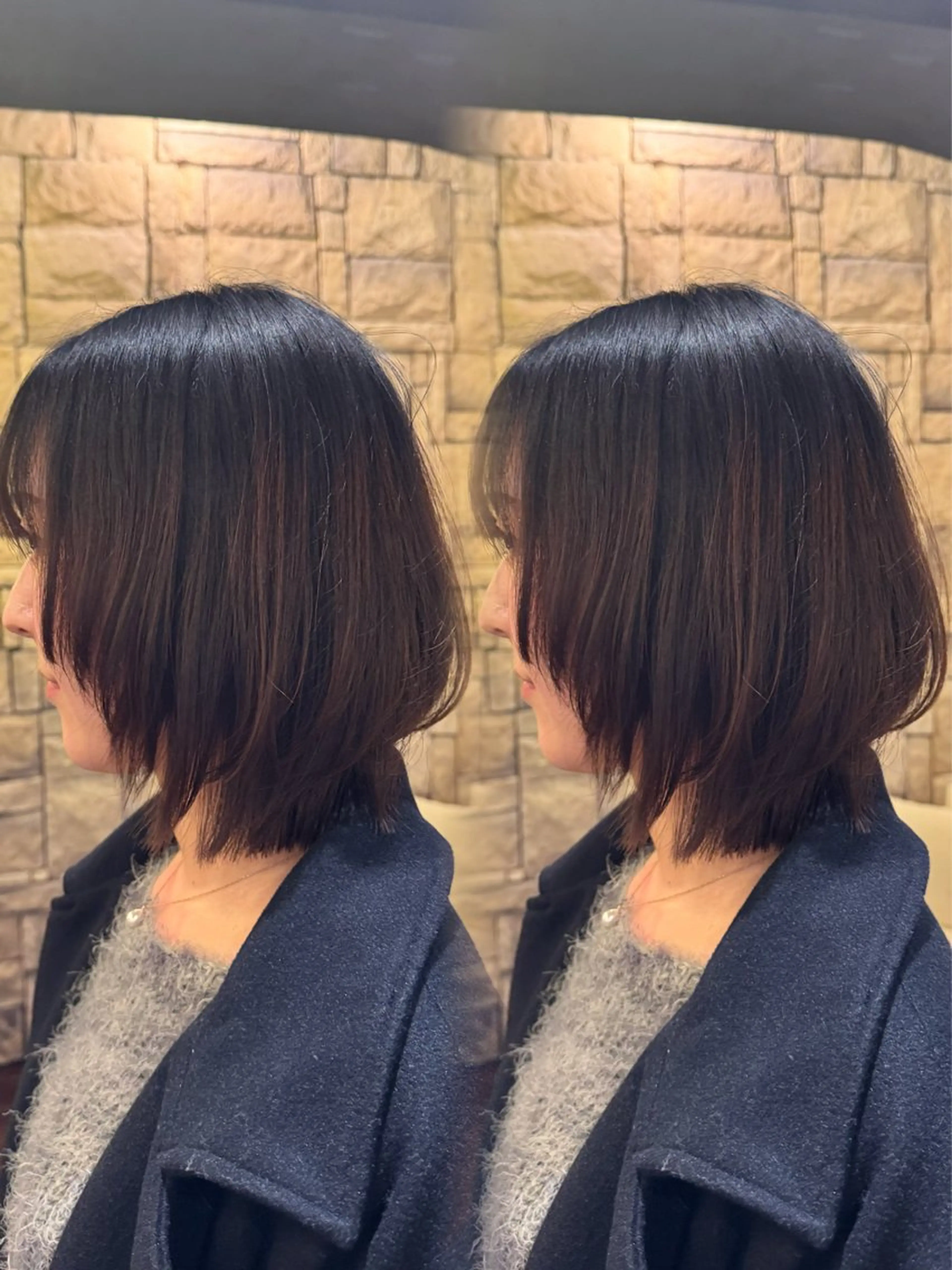 ミディアム ボブレイヤー ボブ レイヤーカット 韓国艶髪/透明感 カラー/ひなののヘアスタイル