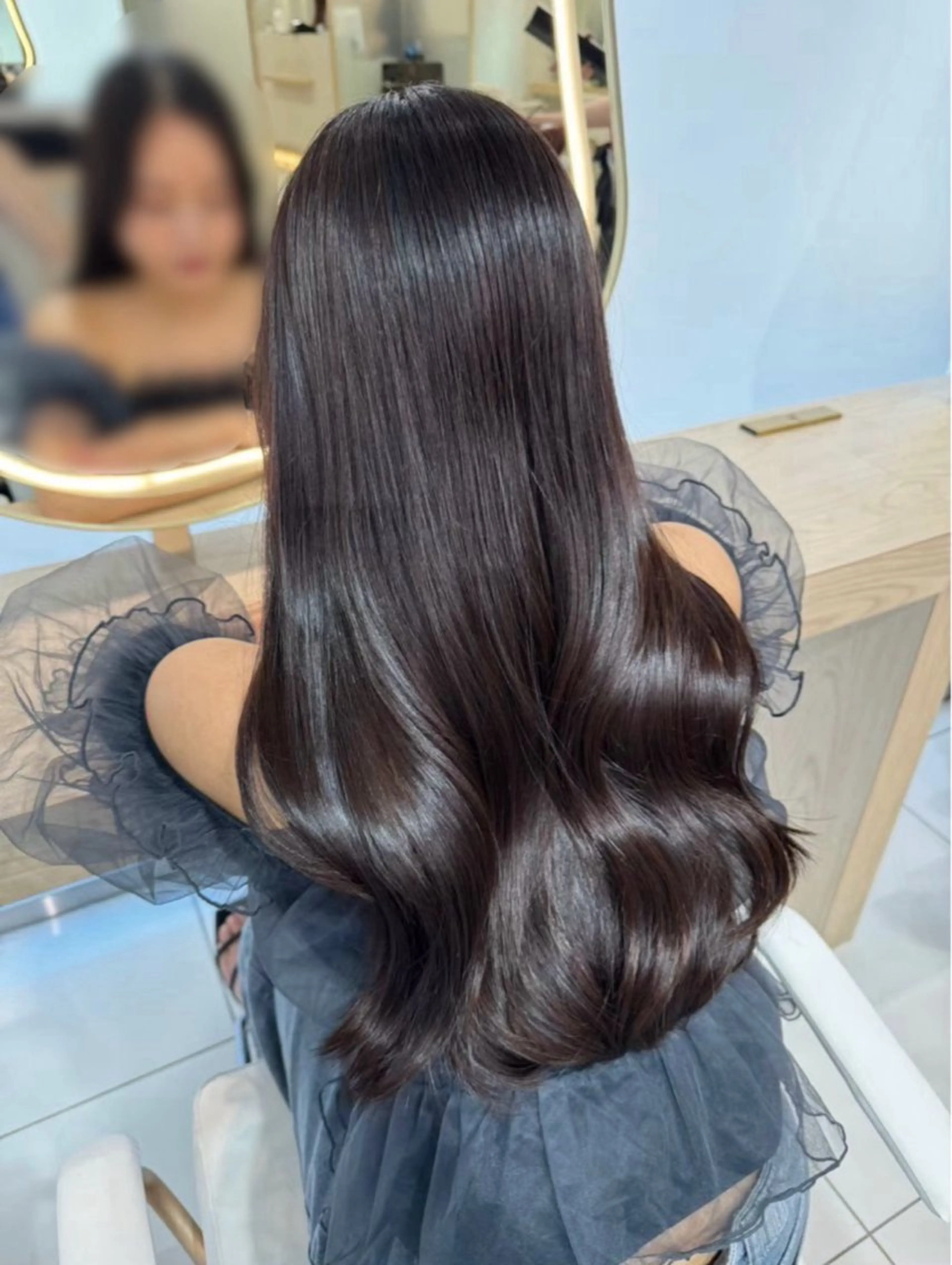 ロング カラー ベージュカラー 黒髪 ブリーチ ブラウンカラー ブラウンベージュ 結奈/髪質改善 ・透明感カラー🎀のヘアスタイル