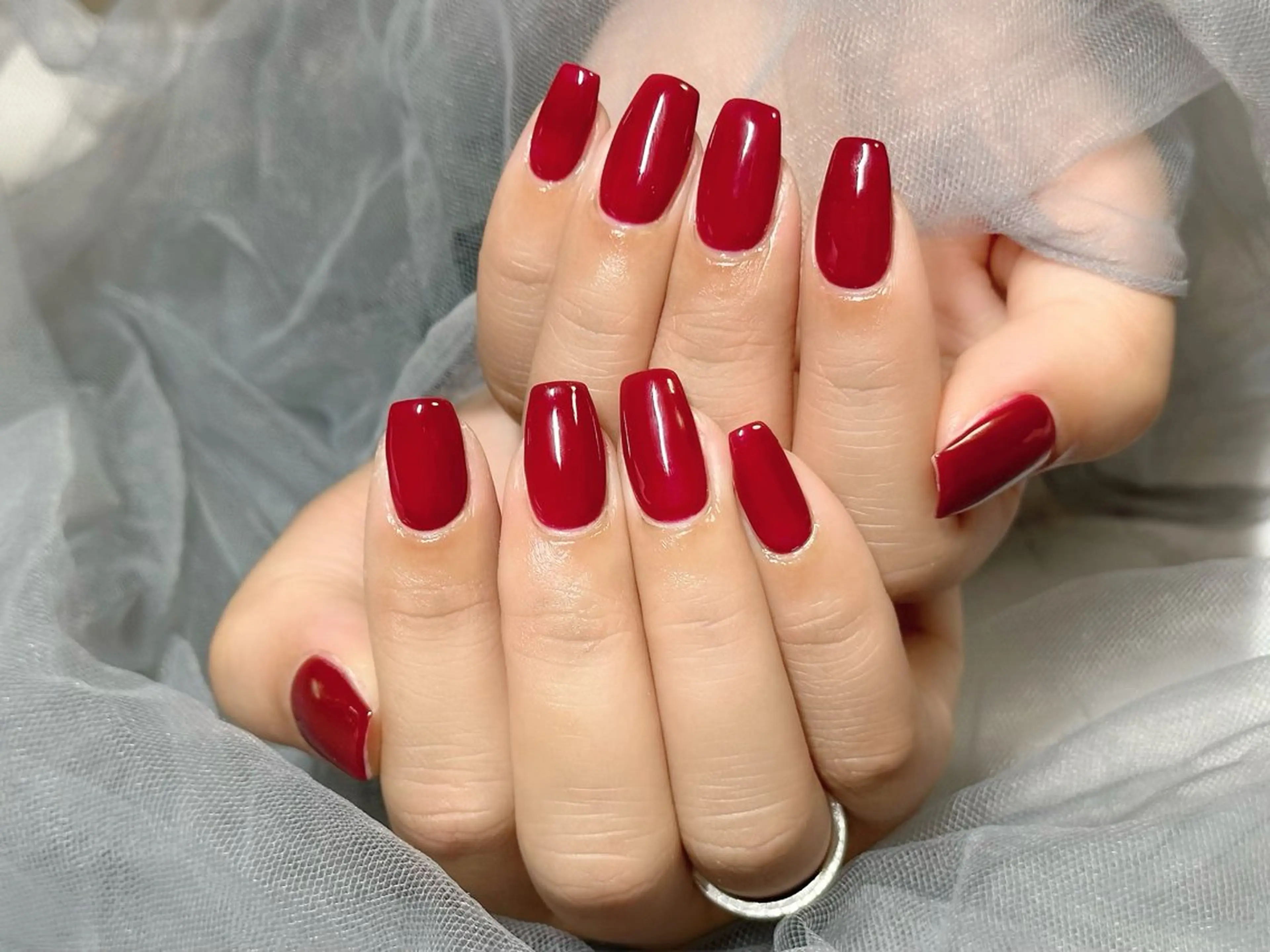 ネイル ボルドー ワンカラーネイル ハンドネイル Nail Salon KURELLYのネイルデザイン