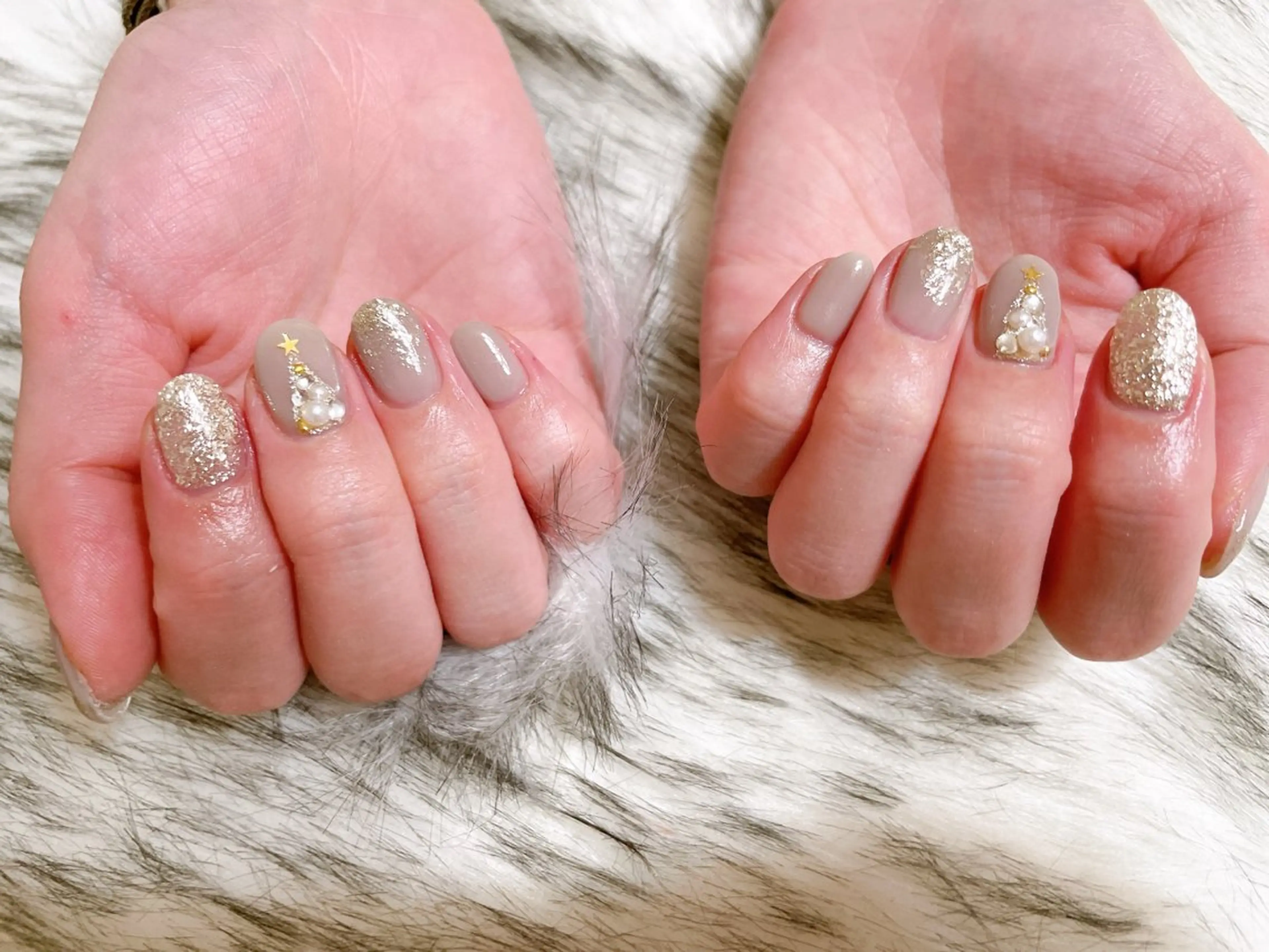 ネイル ジェルネイル 韓国ネイル パラジェル 冬ネイル クリスマス kikinail 溝の口のネイルデザイン