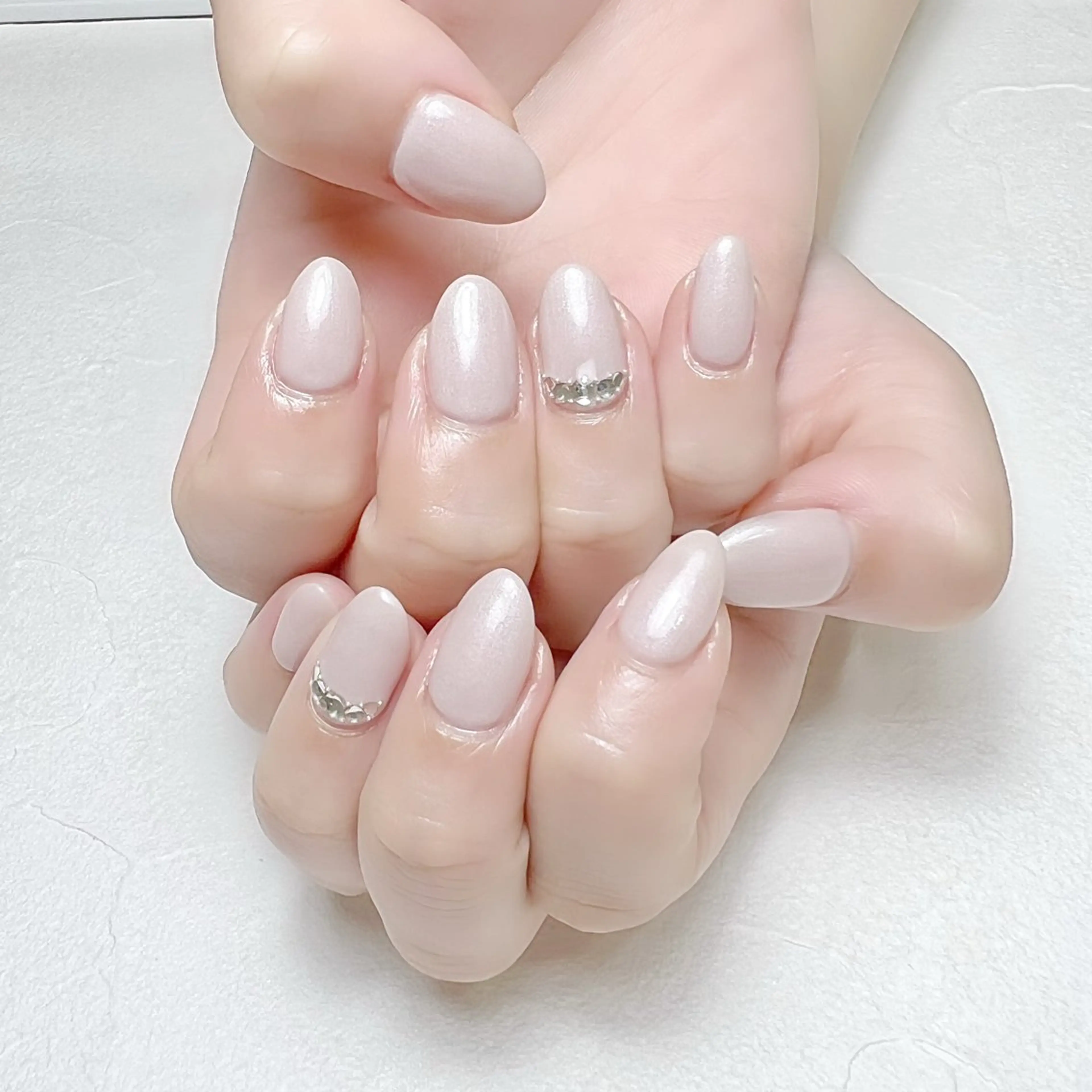 ネイル アートネイル ラメ(グリッター) オフィスネイル ワンカラーネイル ピンク rouse nail RISATOのネイルデザイン