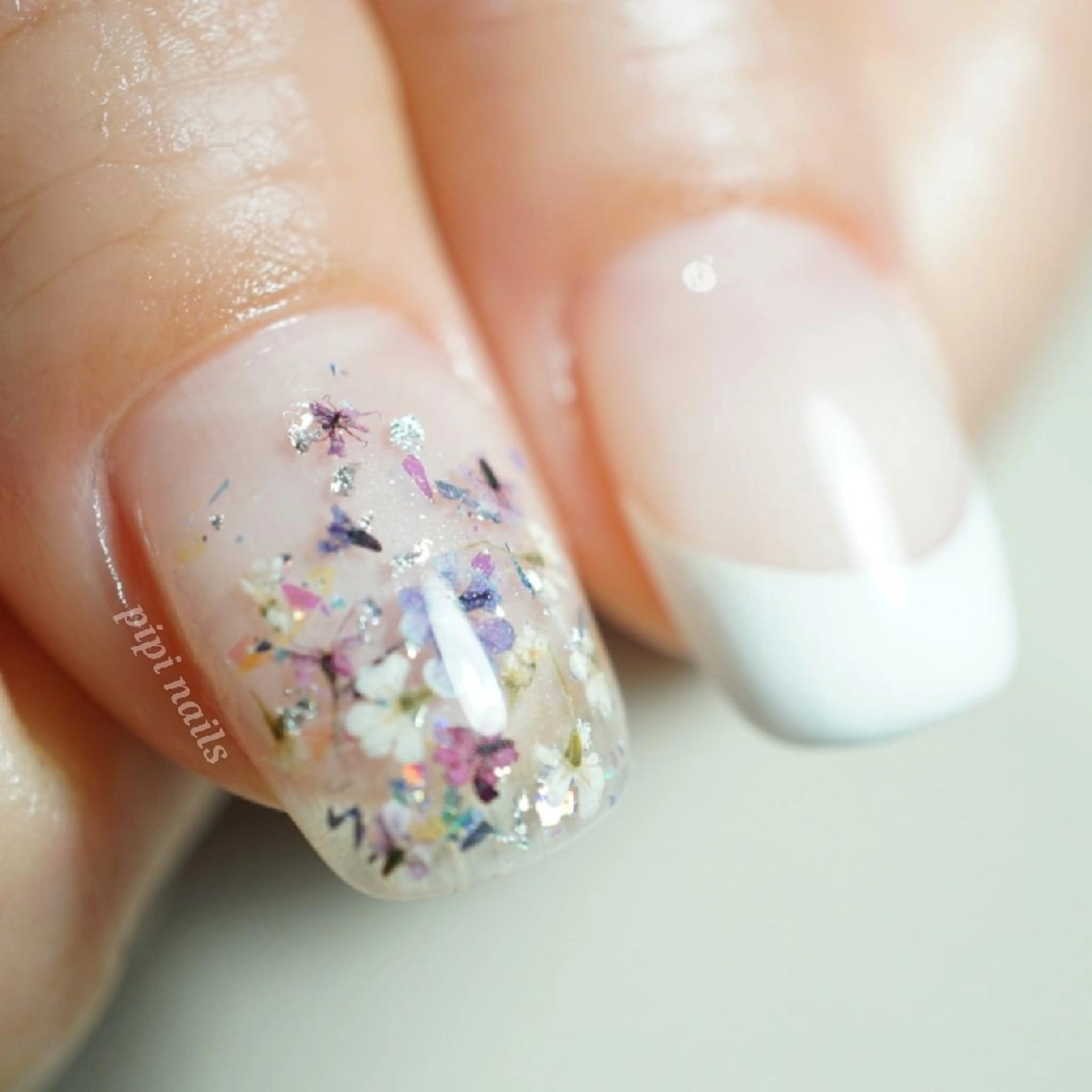 ネイル アートネイル 入学式 フレンチネイル ジェルネイル 春ネイル ピピネイルズ トモコのネイルデザイン