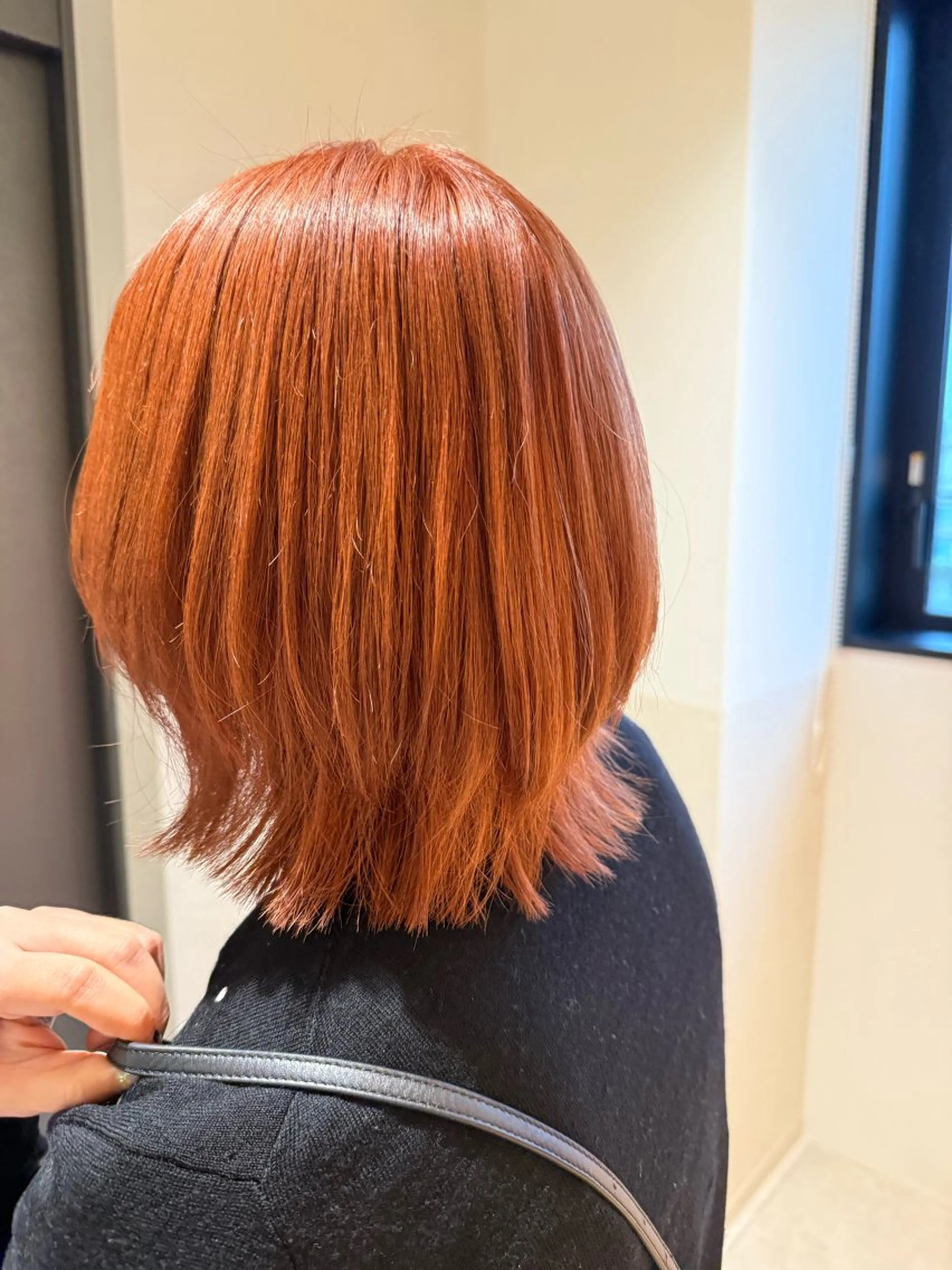 ミディアム カラー ブラウンカラー オレンジ オレンジブラウン 🍇おぐら めぐみ🍇のヘアスタイル