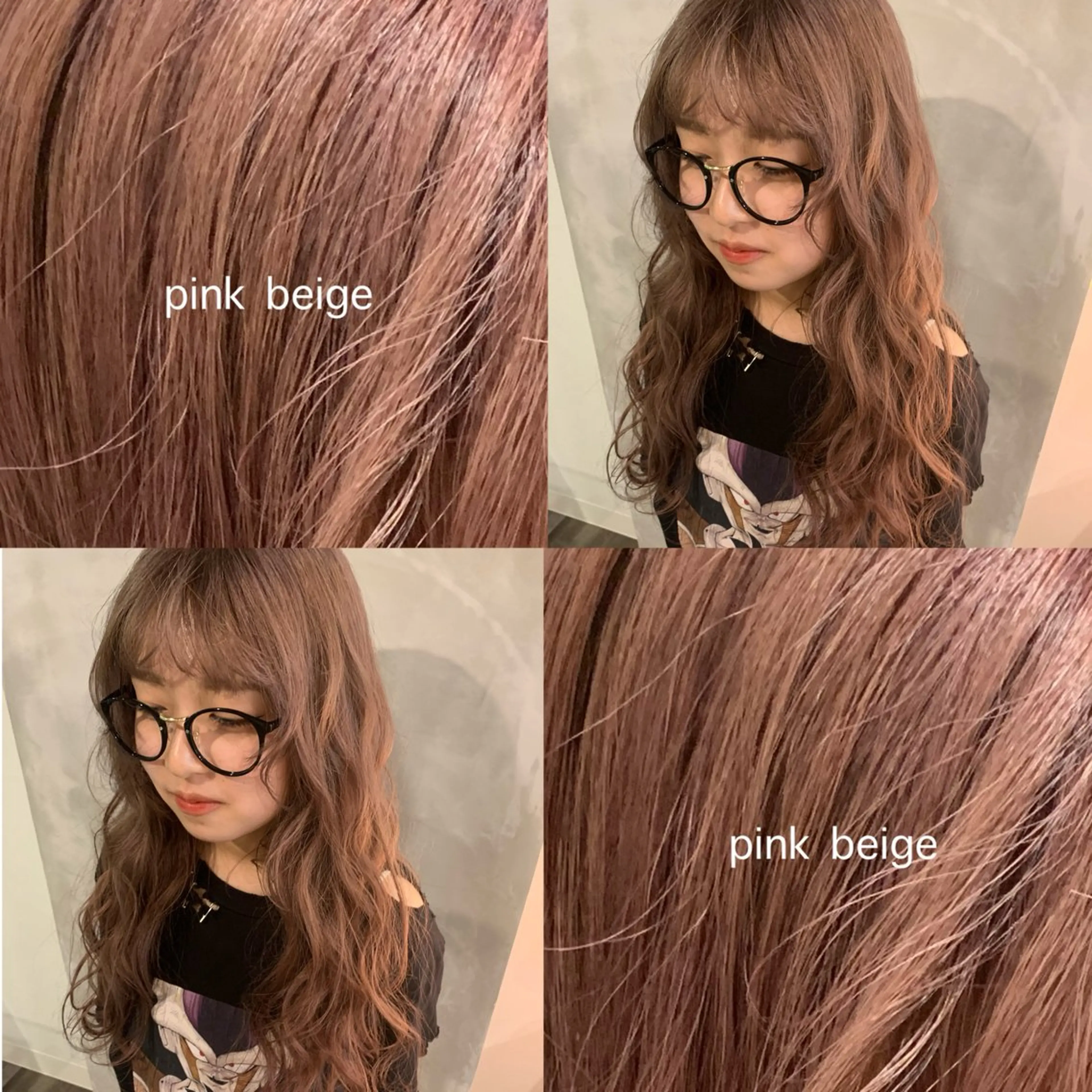 セミロング カラー ベージュカラー ピンクカラー ピンクベージュ funo. ／透明感カラーのヘアスタイル