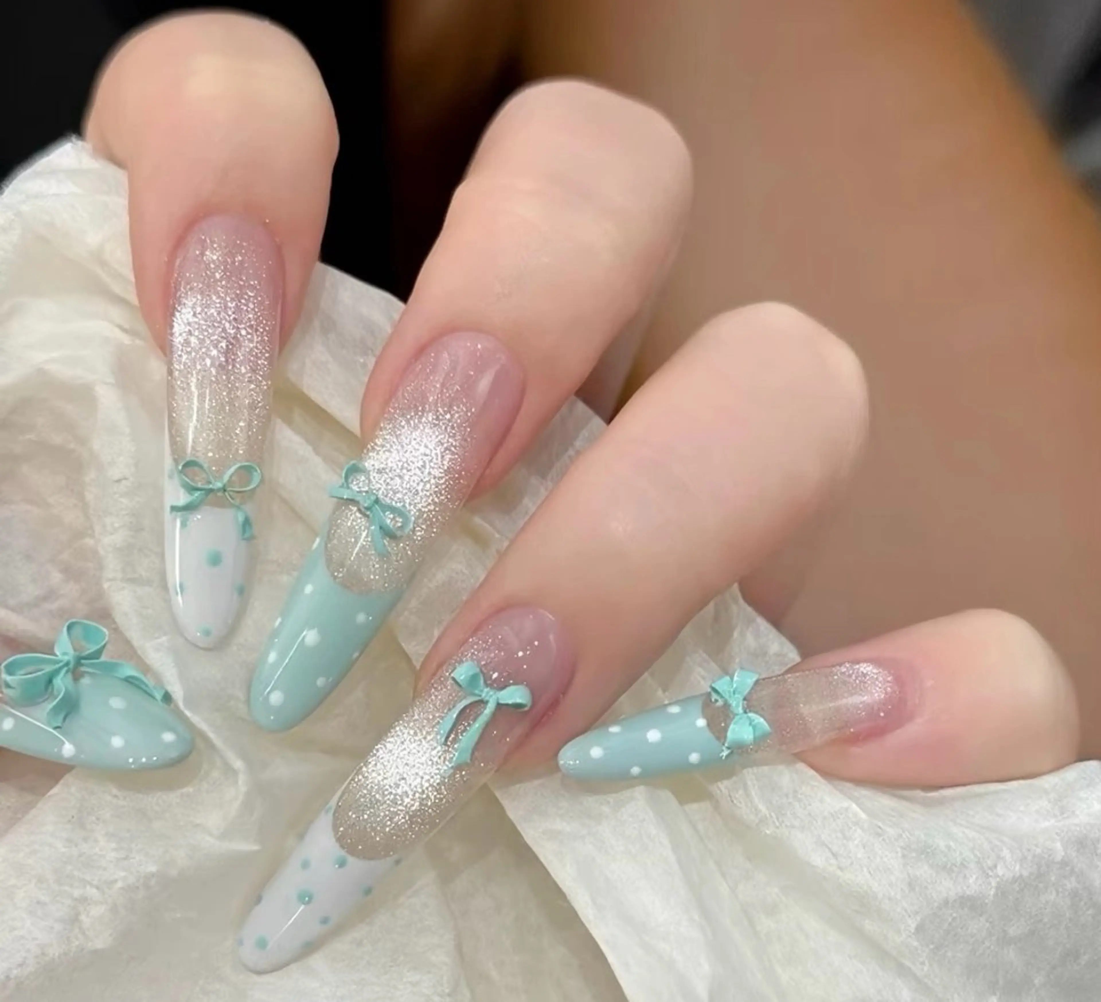 ネイル チークネイル 長さ出し フレンチネイル ガーリー 韓国ネイル sun nail池袋 モデル募集のネイルデザイン