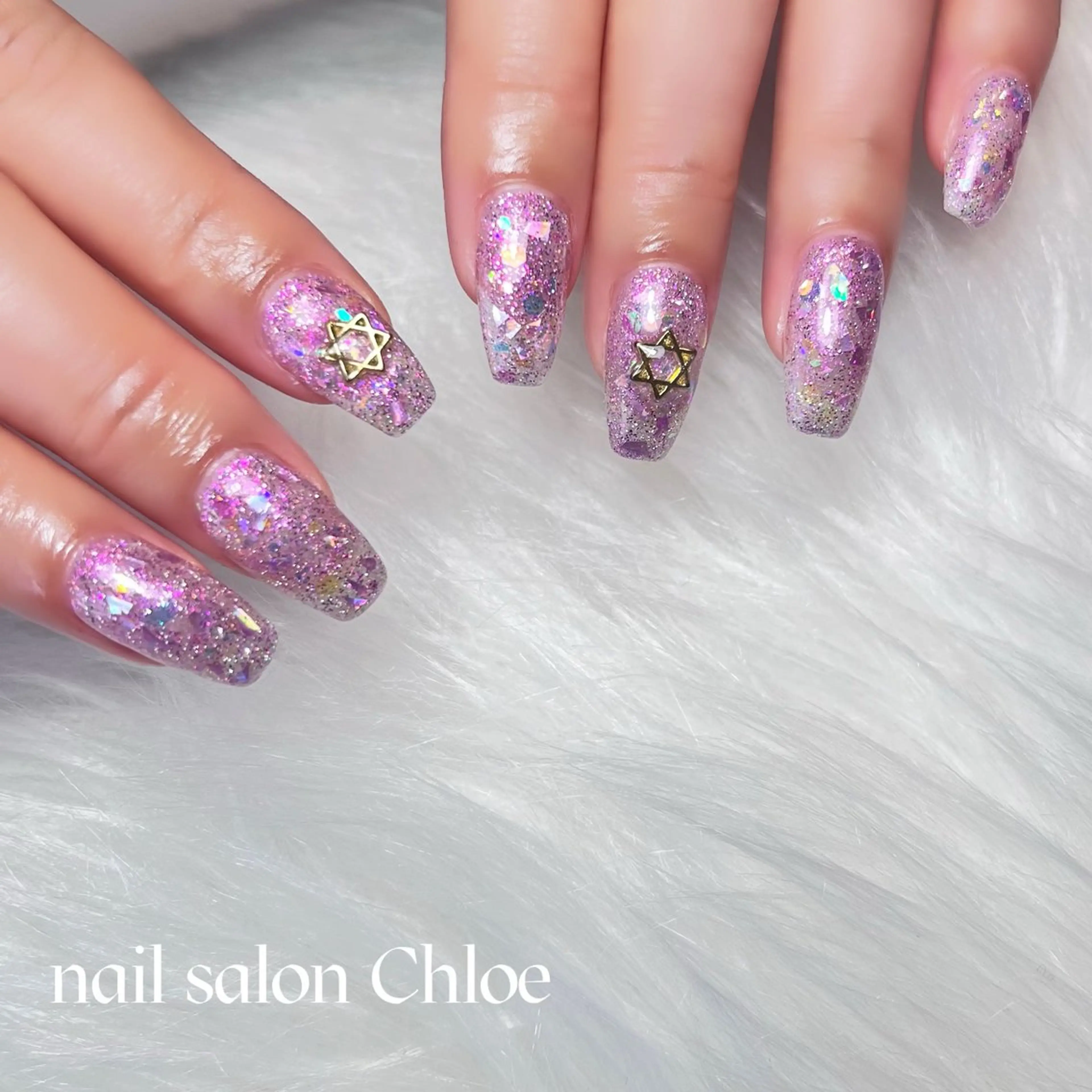 ネイル ラメ(グリッター) ピンク 鈴木 利奈のネイルデザイン