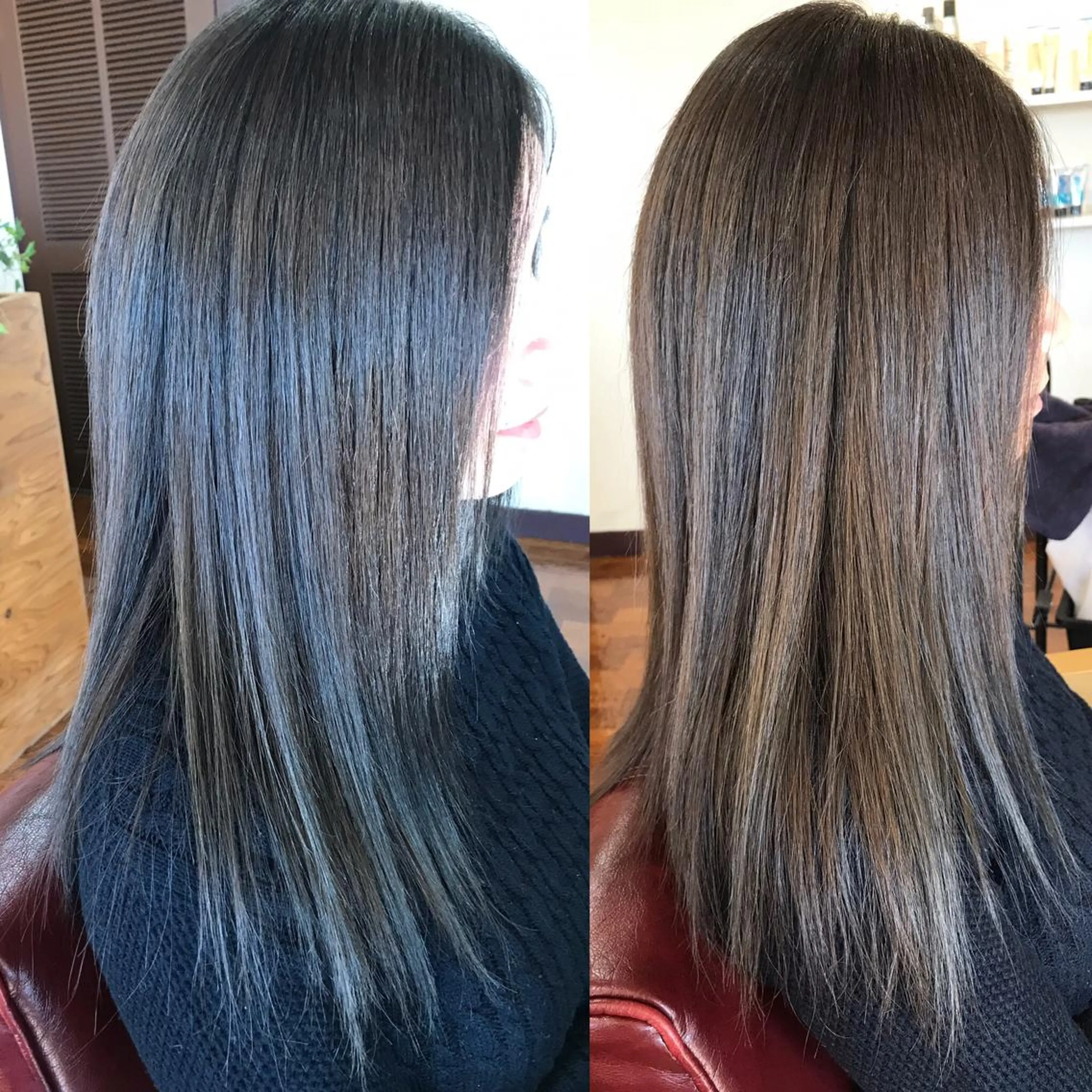 セミロング カラー グレージュ カーキグレージュ 大嶋 宏隆のヘアスタイル