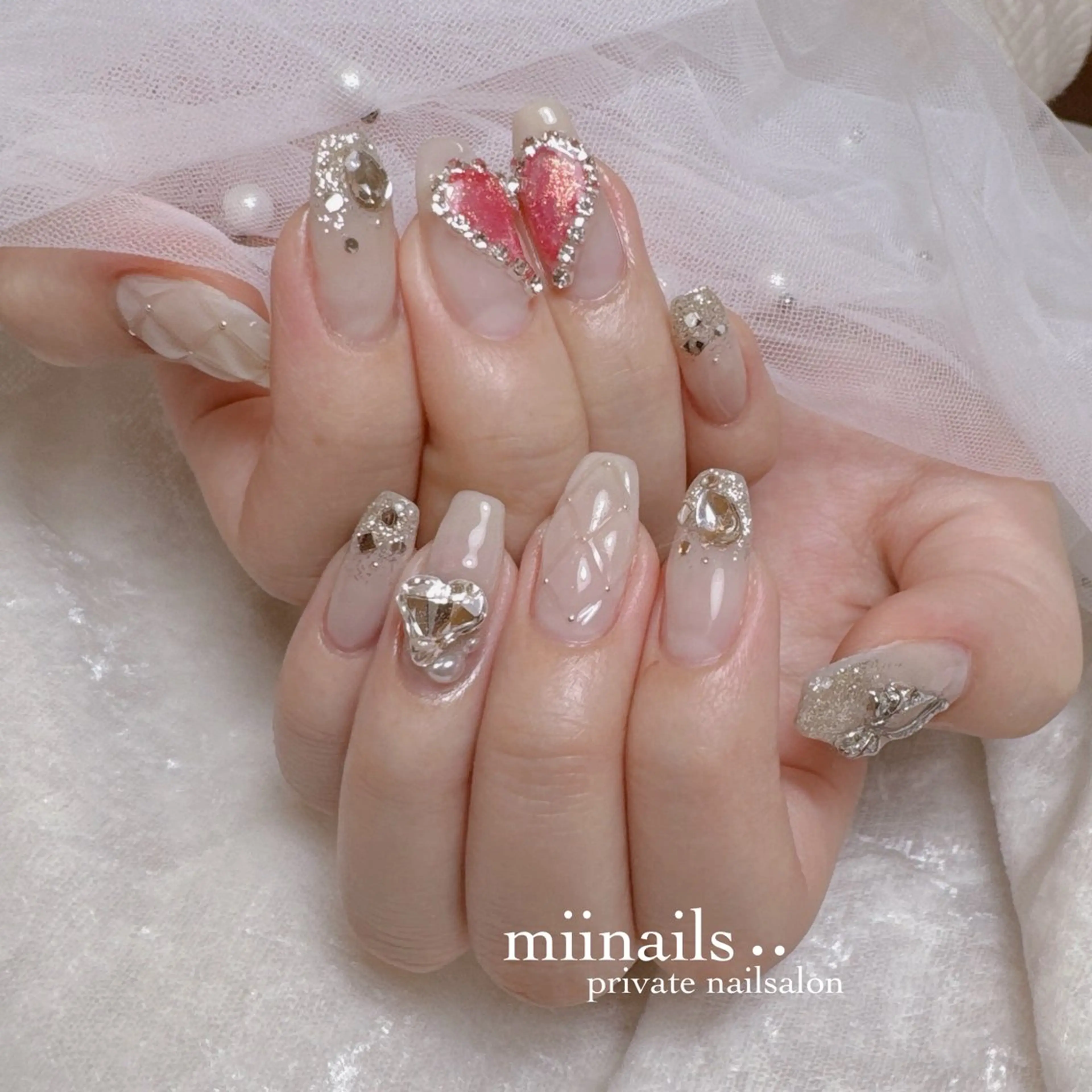 ネイル 韓国ネイル ワンホンネイル ハンドネイル nailsalon miinailsのネイルデザイン