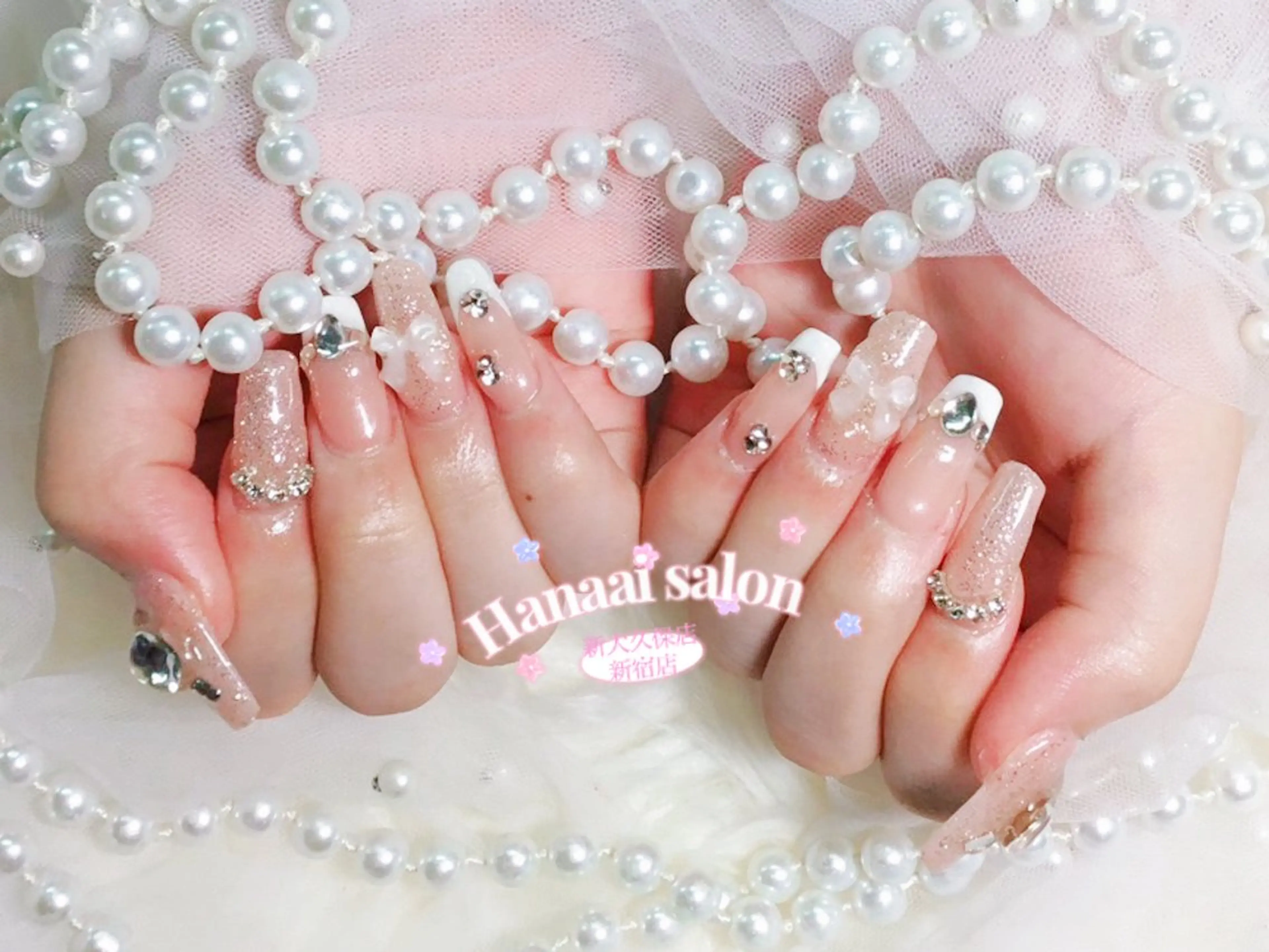 セミロング ハンドネイル Hanaai Salon新宿店のネイルデザイン