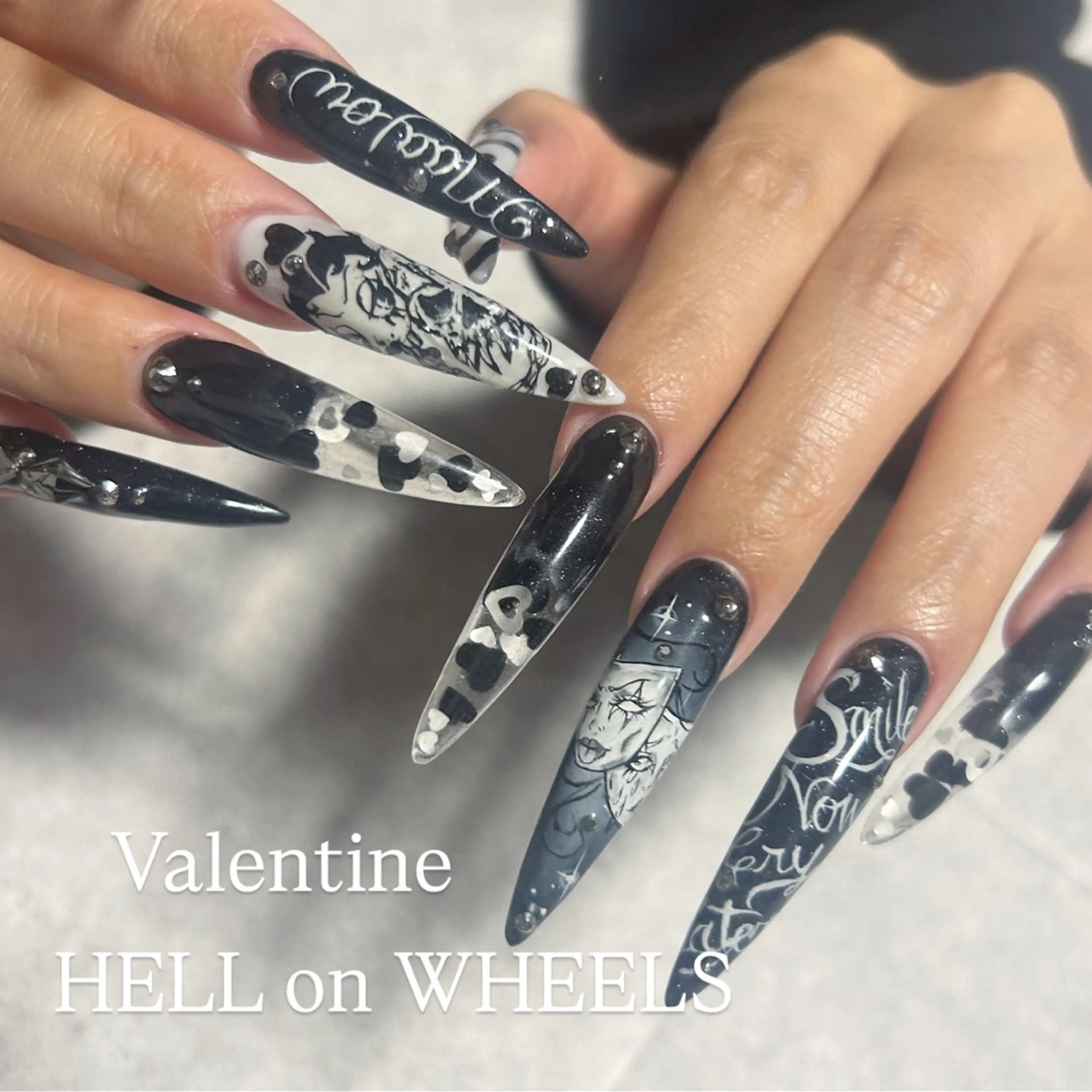 ネイル 長さ出し ハンドネイル ⛓Miyu ⛓のネイルデザイン