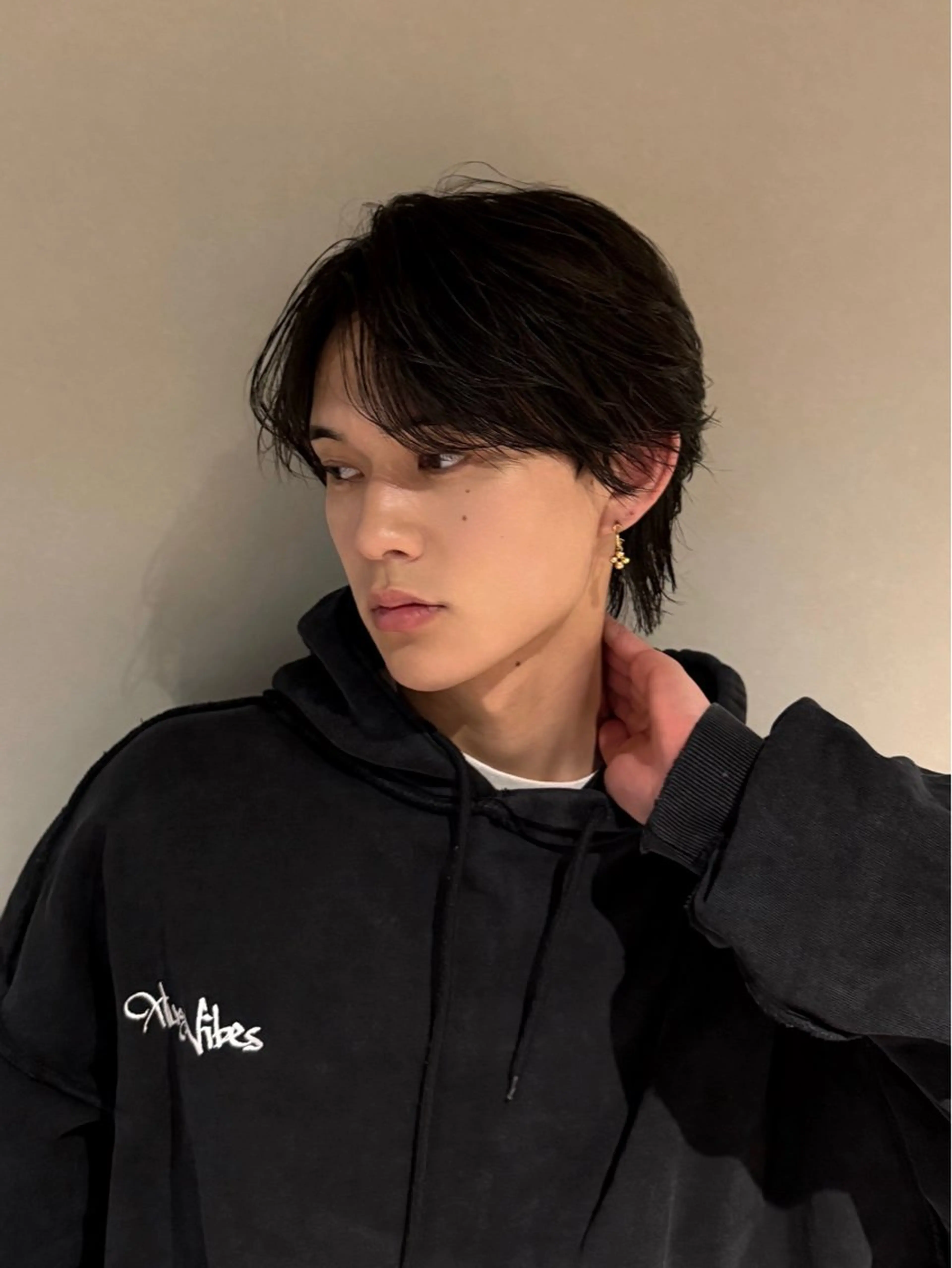 ショート パーマ メンズ センターパート メンズパーマ ニュアンスパーマ メンズ/佐藤 恒輝のヘアスタイル