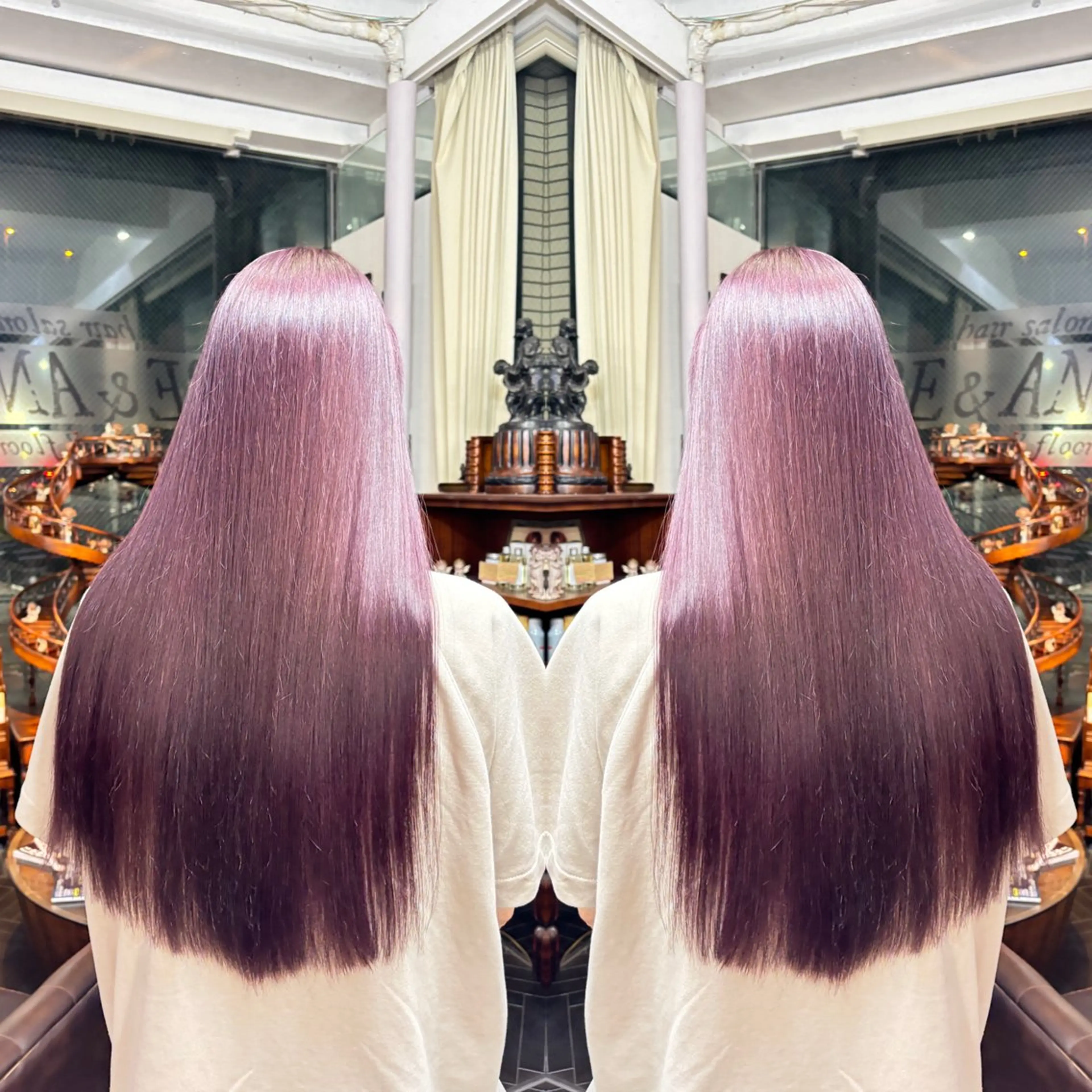 ロング カラー ピンクカラー 💎ハイトーン/艶 カラー モエカ💎のヘアスタイル