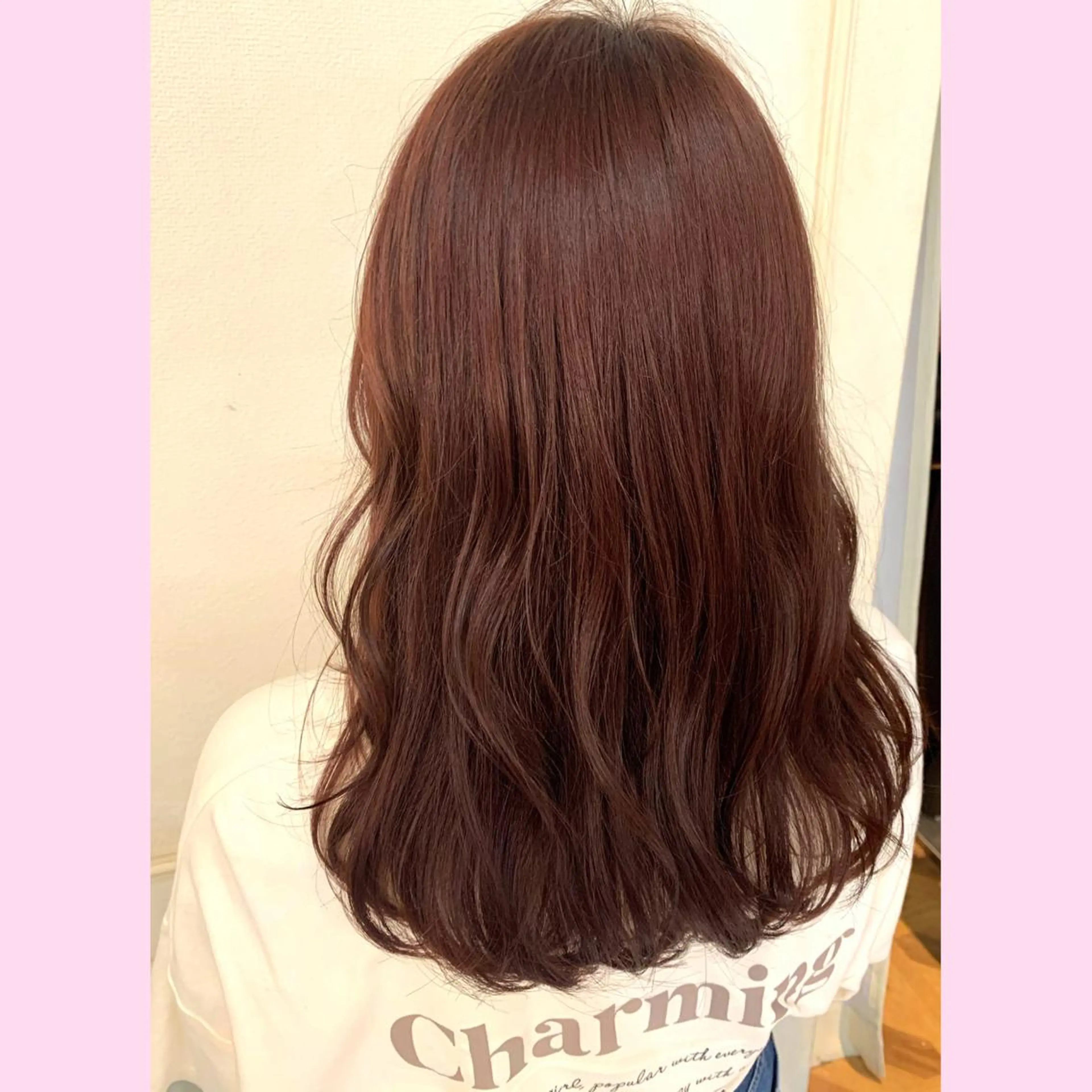 ロング カラー ブリーチ ブリーチなしカラー ピンクカラー 浅沼 久瑠美のヘアスタイル