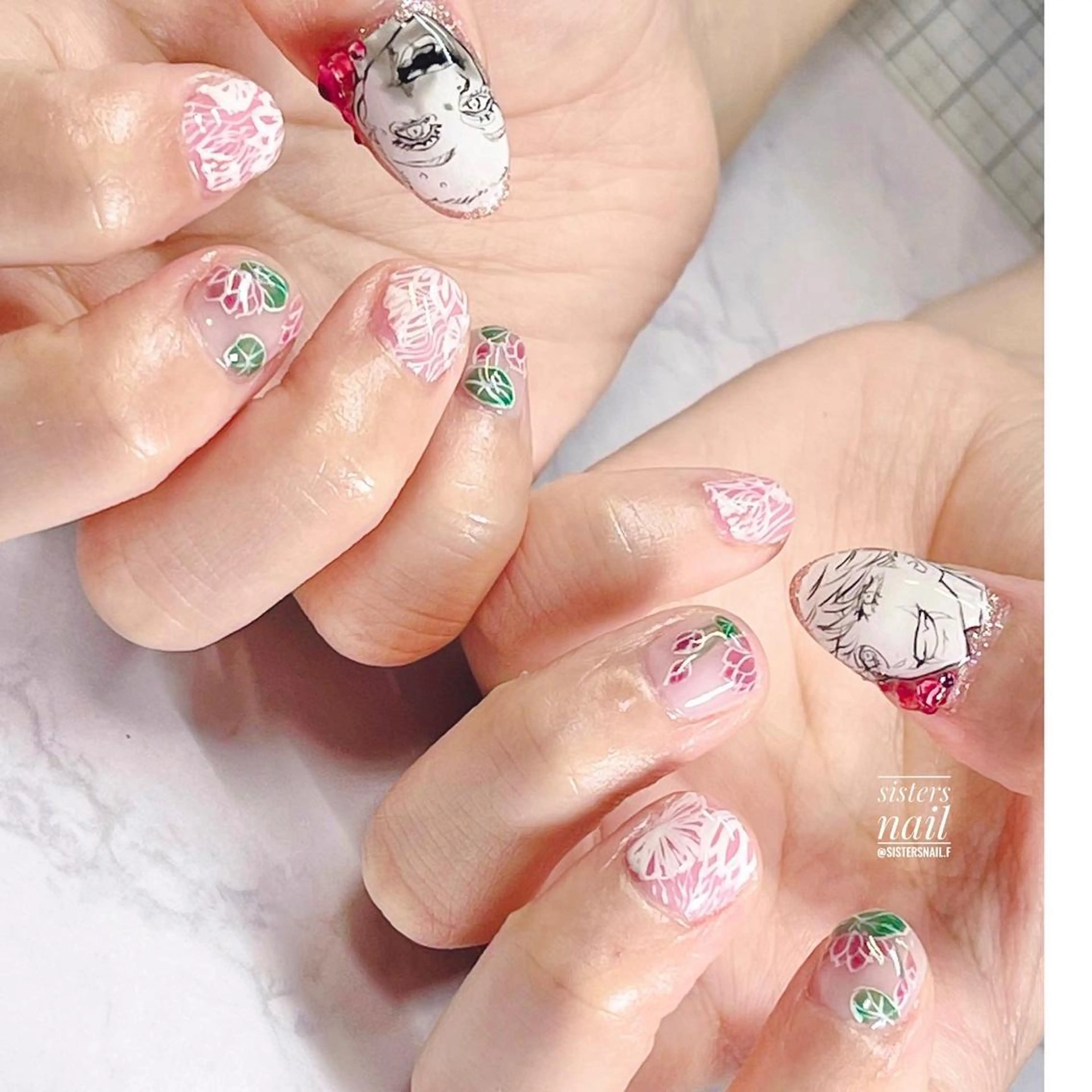 ネイル アートネイル 春ネイル 夏ネイル sisters nail.fのネイルデザイン