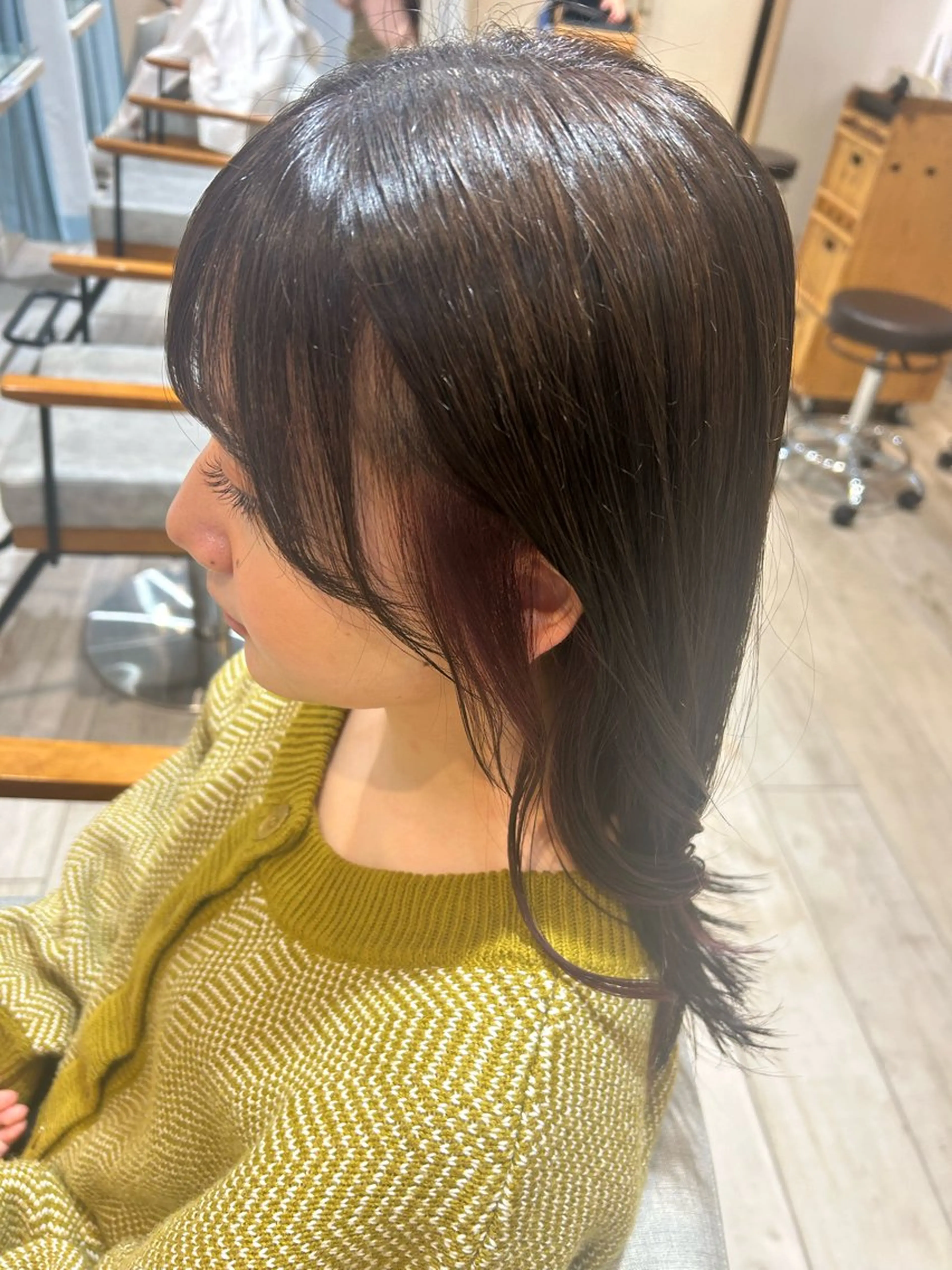 カラー ブラウンカラー ピンクカラー 大川 夏実のヘアスタイル