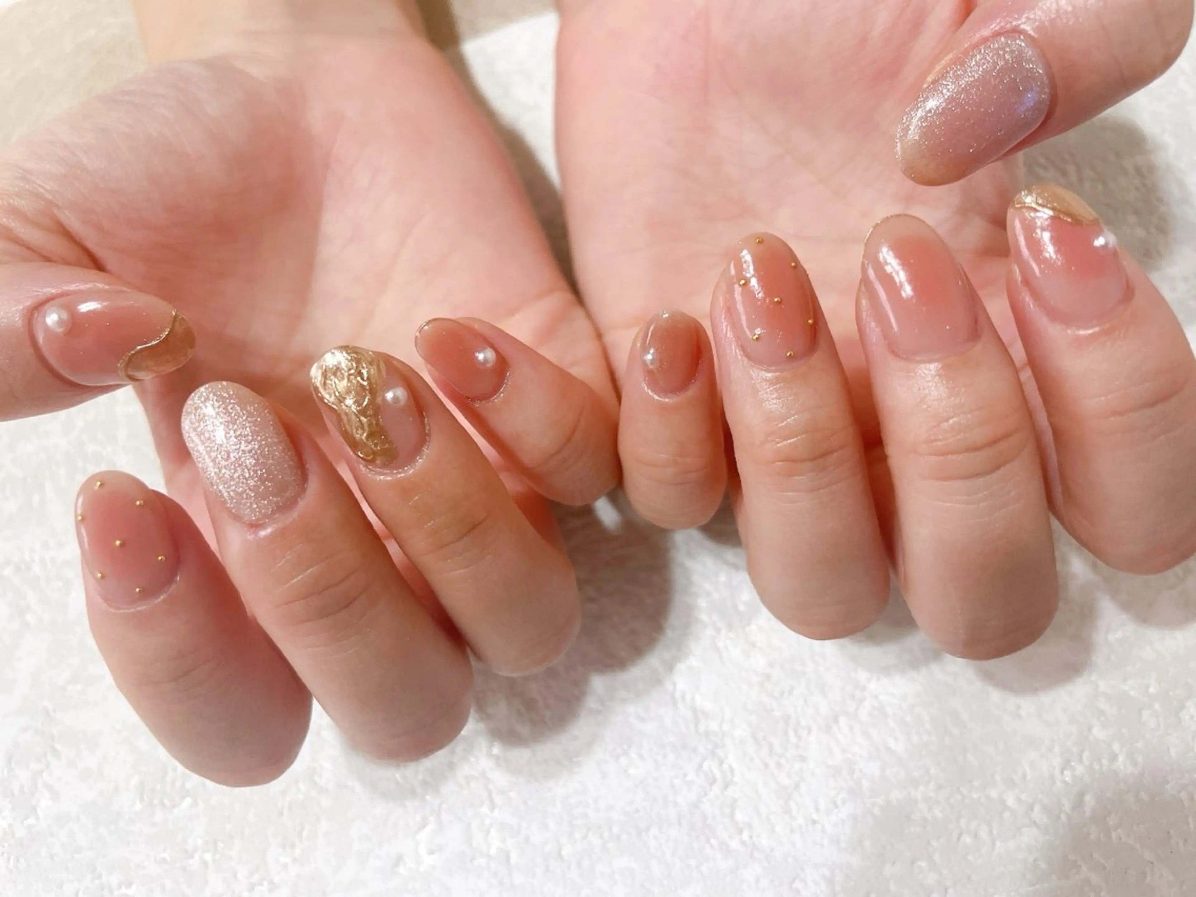 ネイル ジェルネイル 韓国ネイル ニュアンスネイル パラジェル 冬ネイル kikinail 溝の口のネイルデザイン