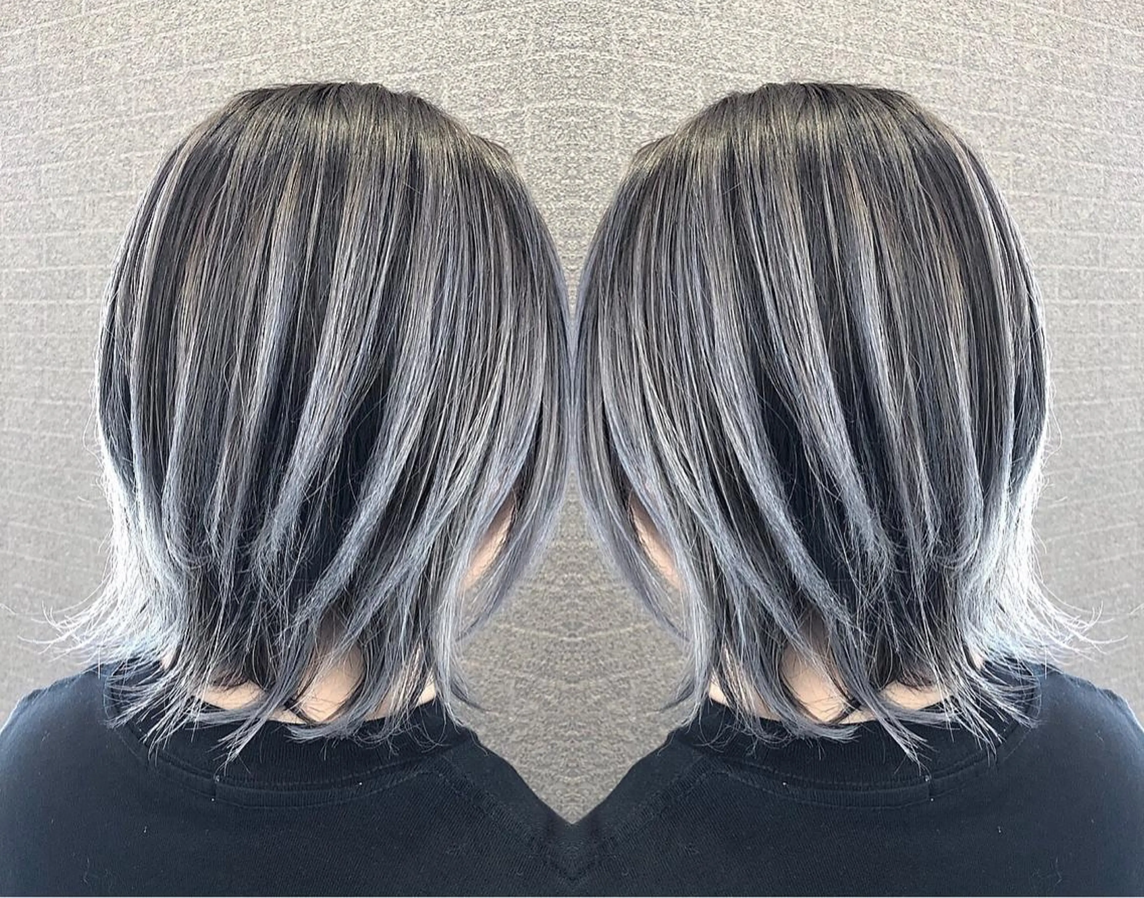 ショート カラー ヘアアレンジ バレイヤージュ デザインカラー ハイライトカラー ハイライト レイヤーカット アンドウ ユウ/ レイヤーカット/韓国のヘアスタイル