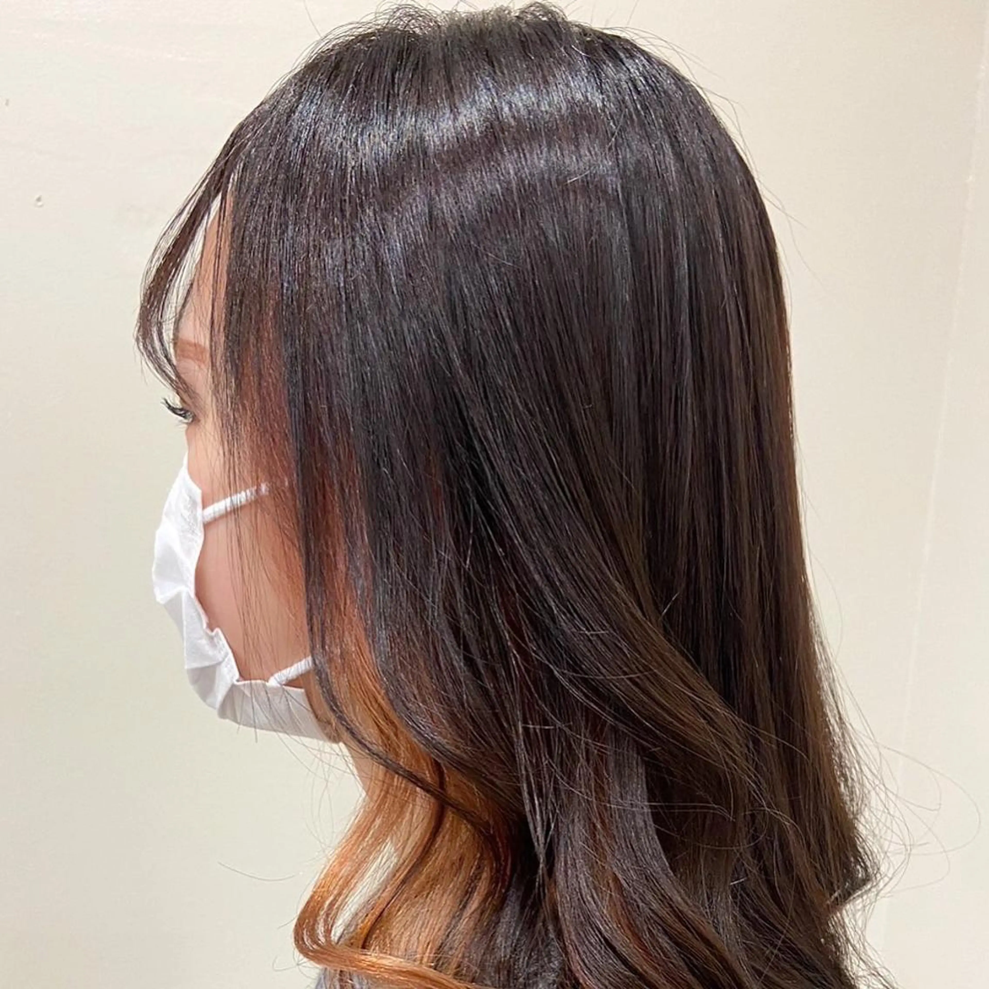 セミロング カラー ヘアアレンジ トリートメント ワタナベ リリコのヘアスタイル