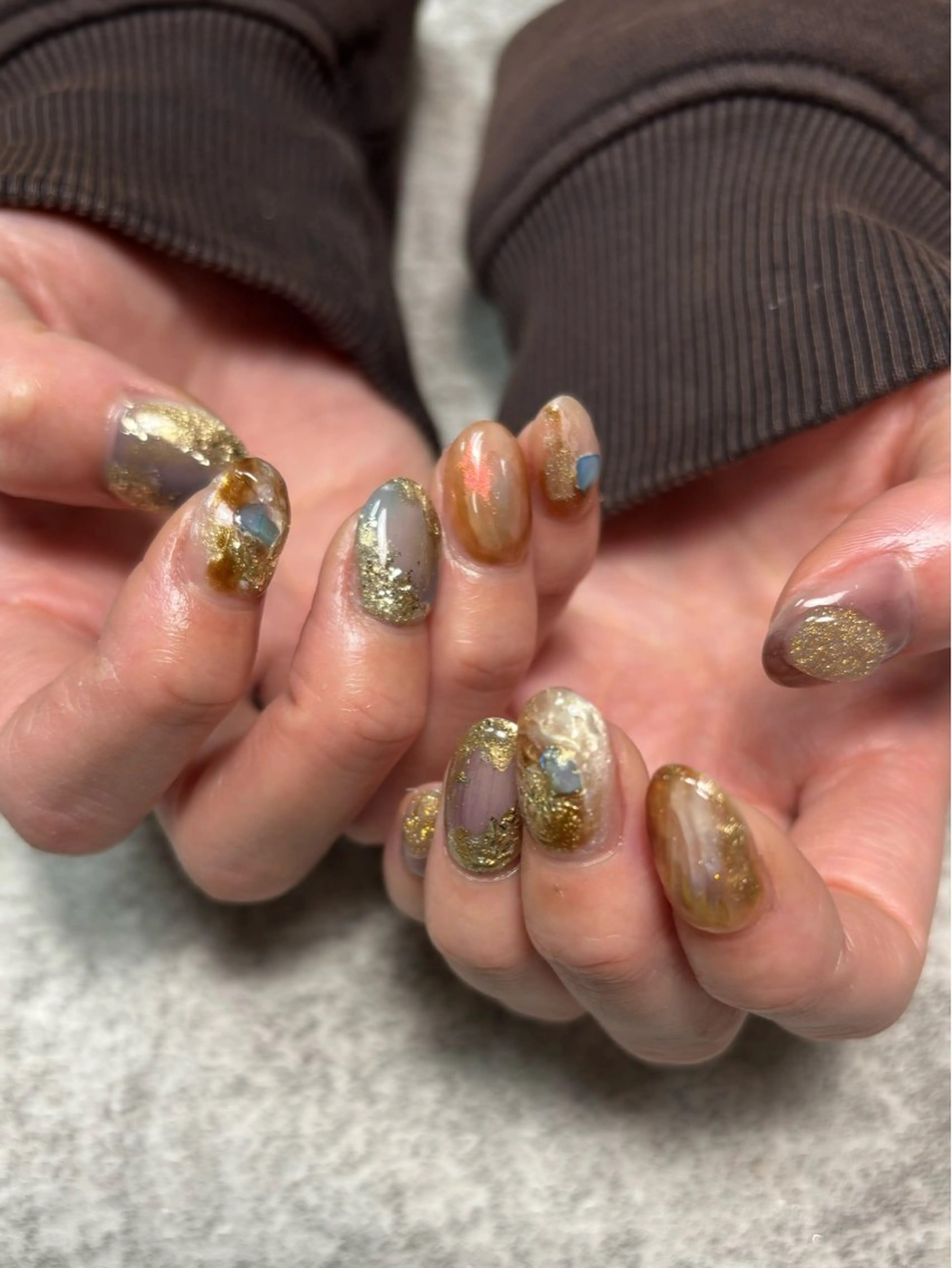 ネイル アートネイル 持ち込み ニュアンスネイル RISA joie nailのネイルデザイン