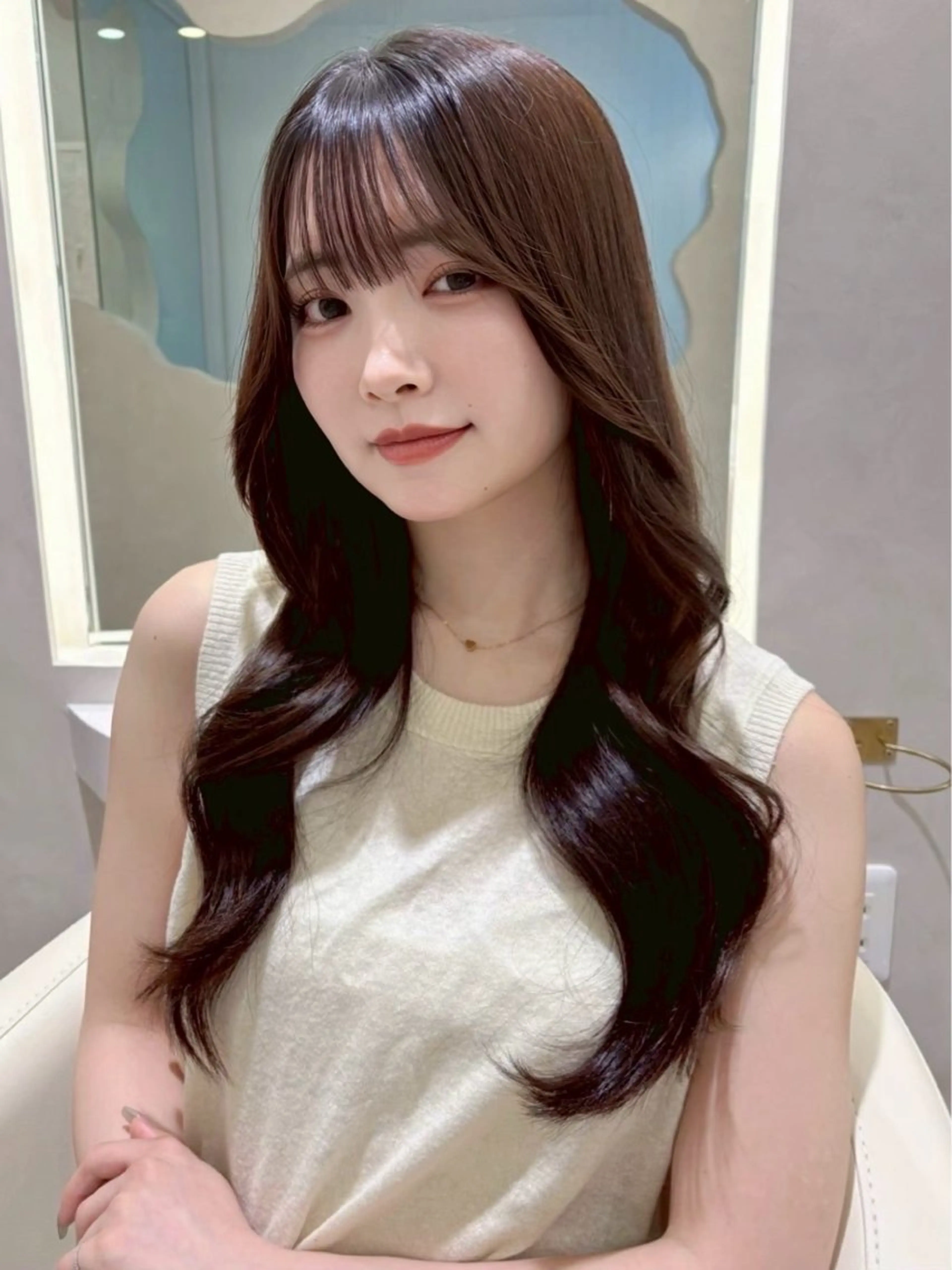 ロング ブリーチなしWカラー / 野中悠那のヘアスタイル