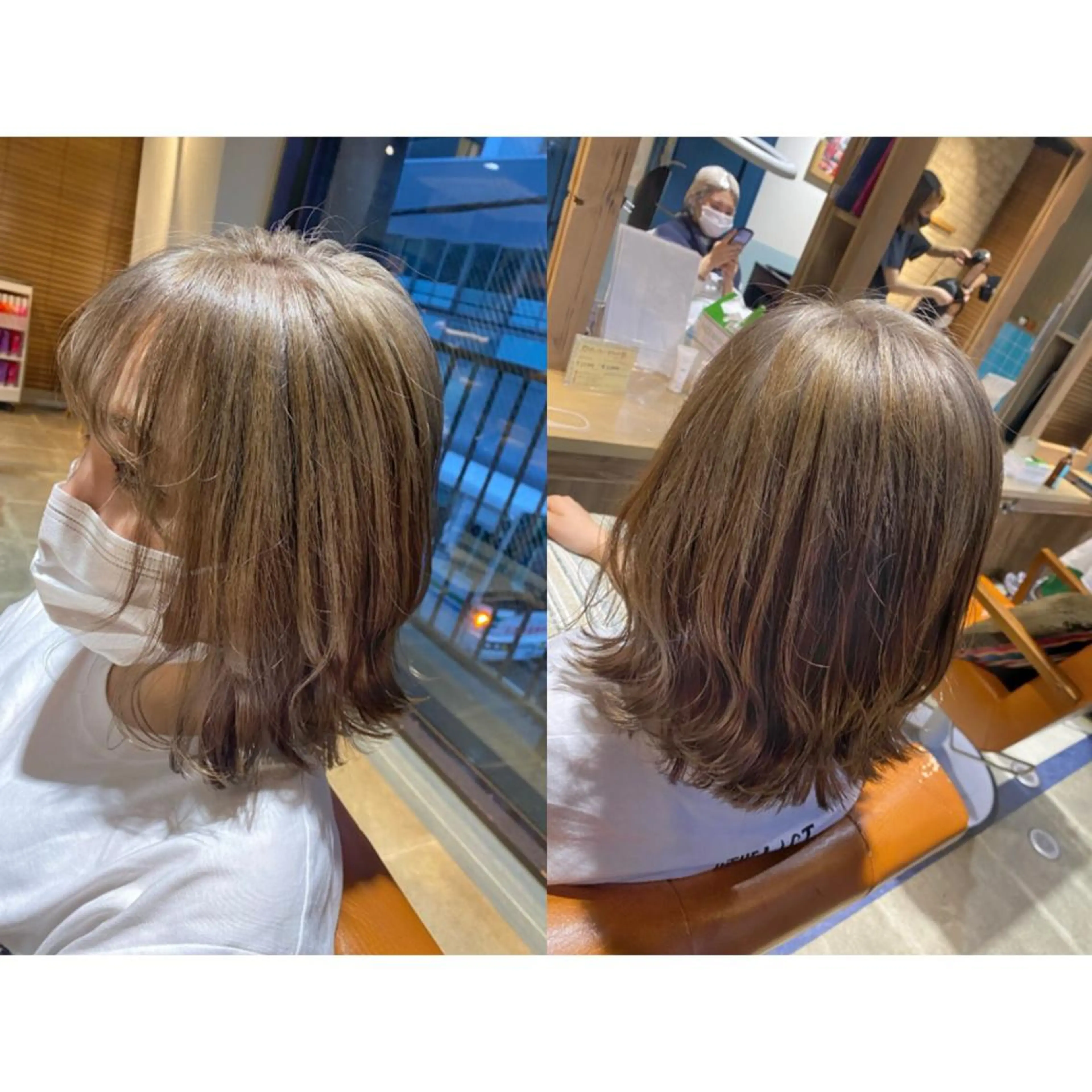 カラー ベージュカラー ブリーチ シルバー シルバーベージュ カット ヘアカラー 🐻結んで可愛い hair EMI🐻のヘアスタイル