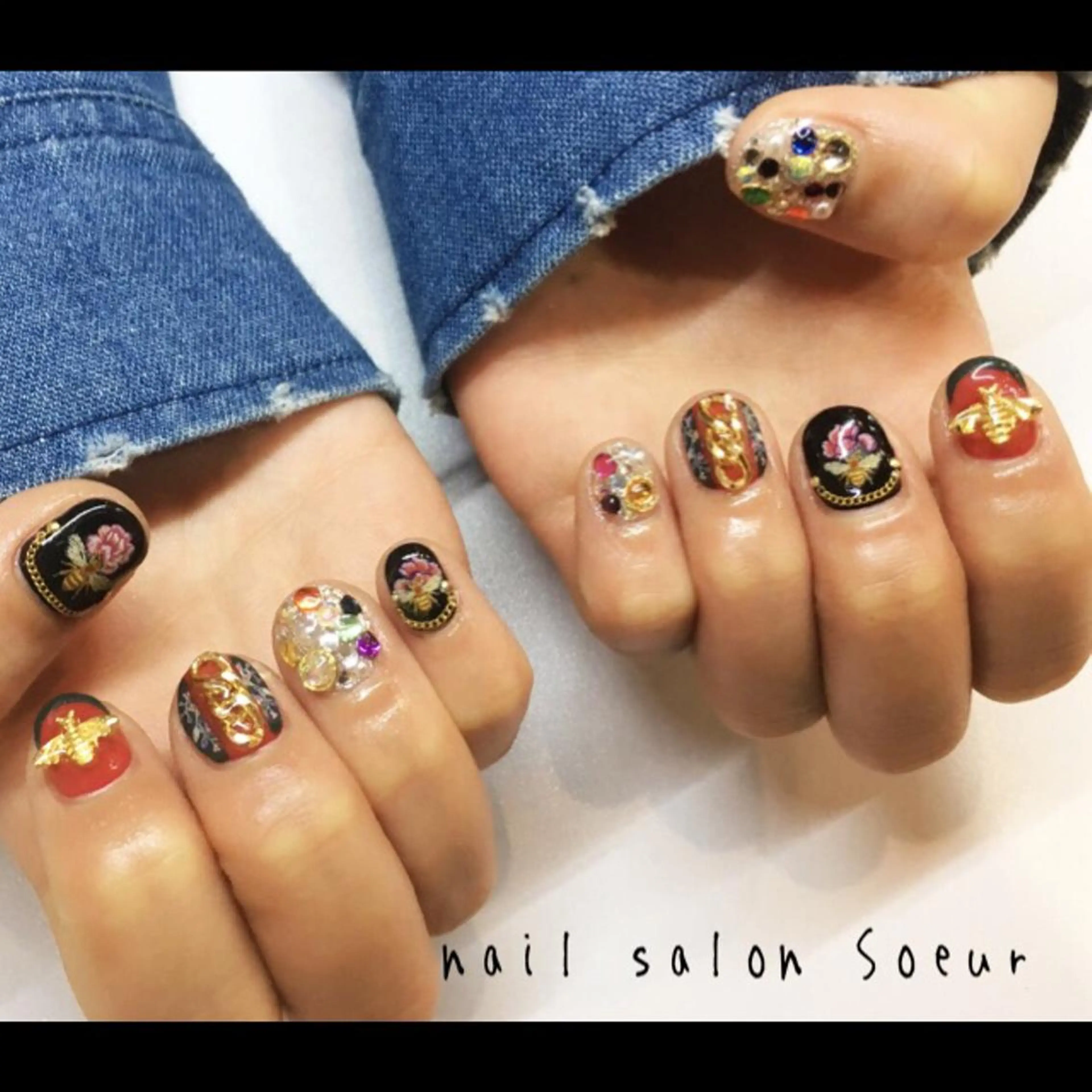 ネイル アートネイル ジェルネイル ショートネイル ハンドネイル nail salon Soeurのネイルデザイン