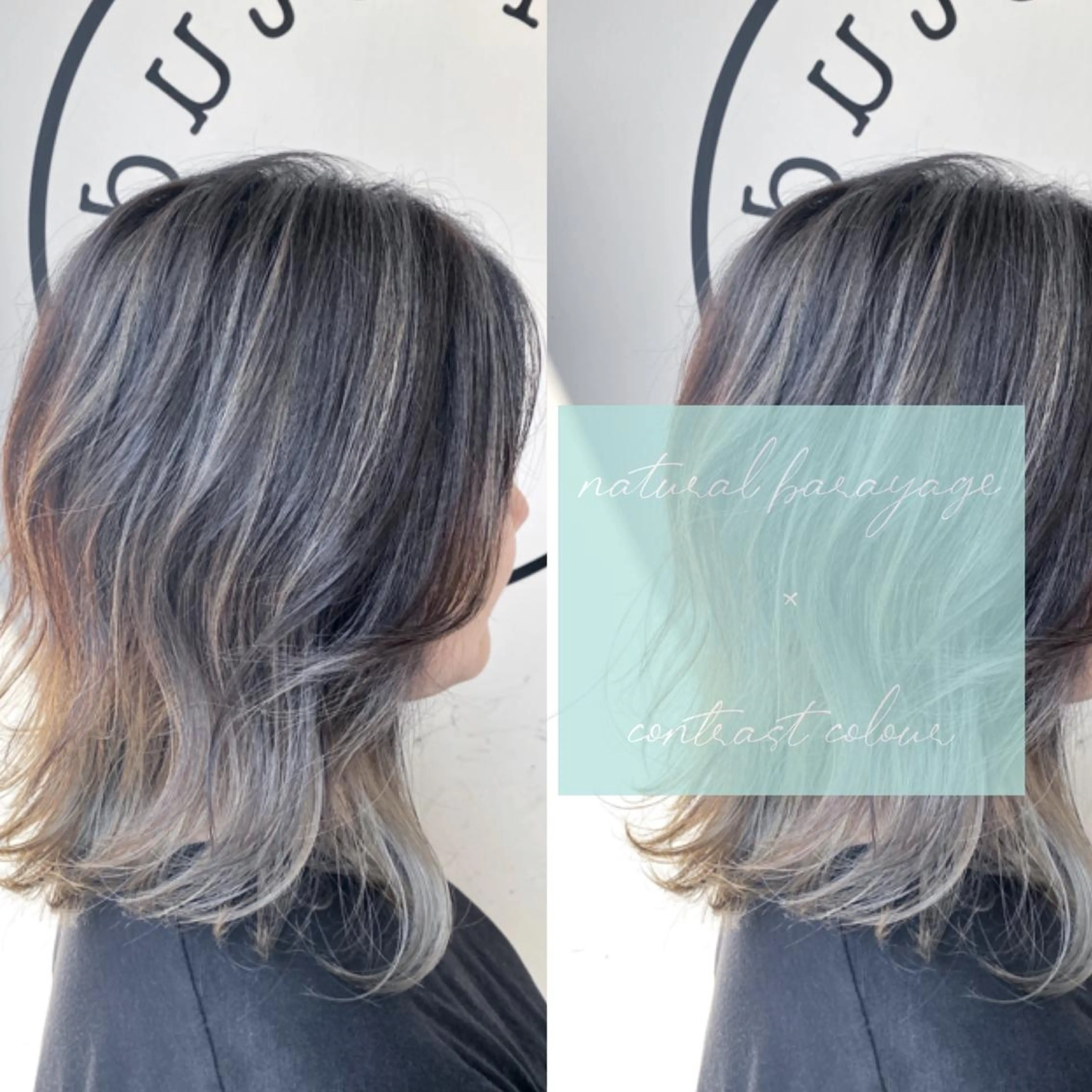 ミディアム カラー バレイヤージュ レイヤーカット ヘアカラー 川越 輝梨奈のヘアスタイル