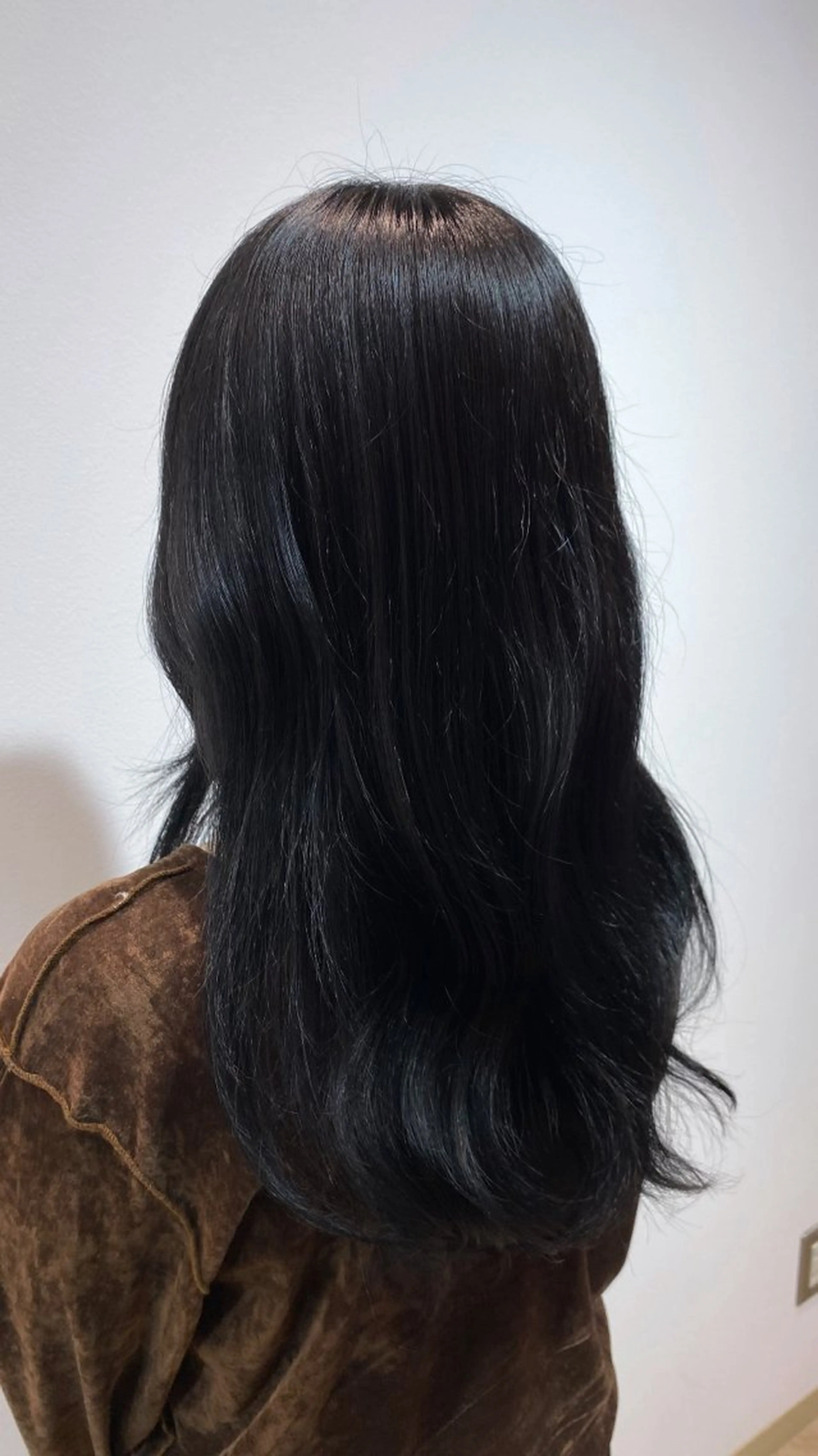 セミロング カラー 黒髪 ブルーカラー ブルーブラック Yamada Ami🪐のヘアスタイル