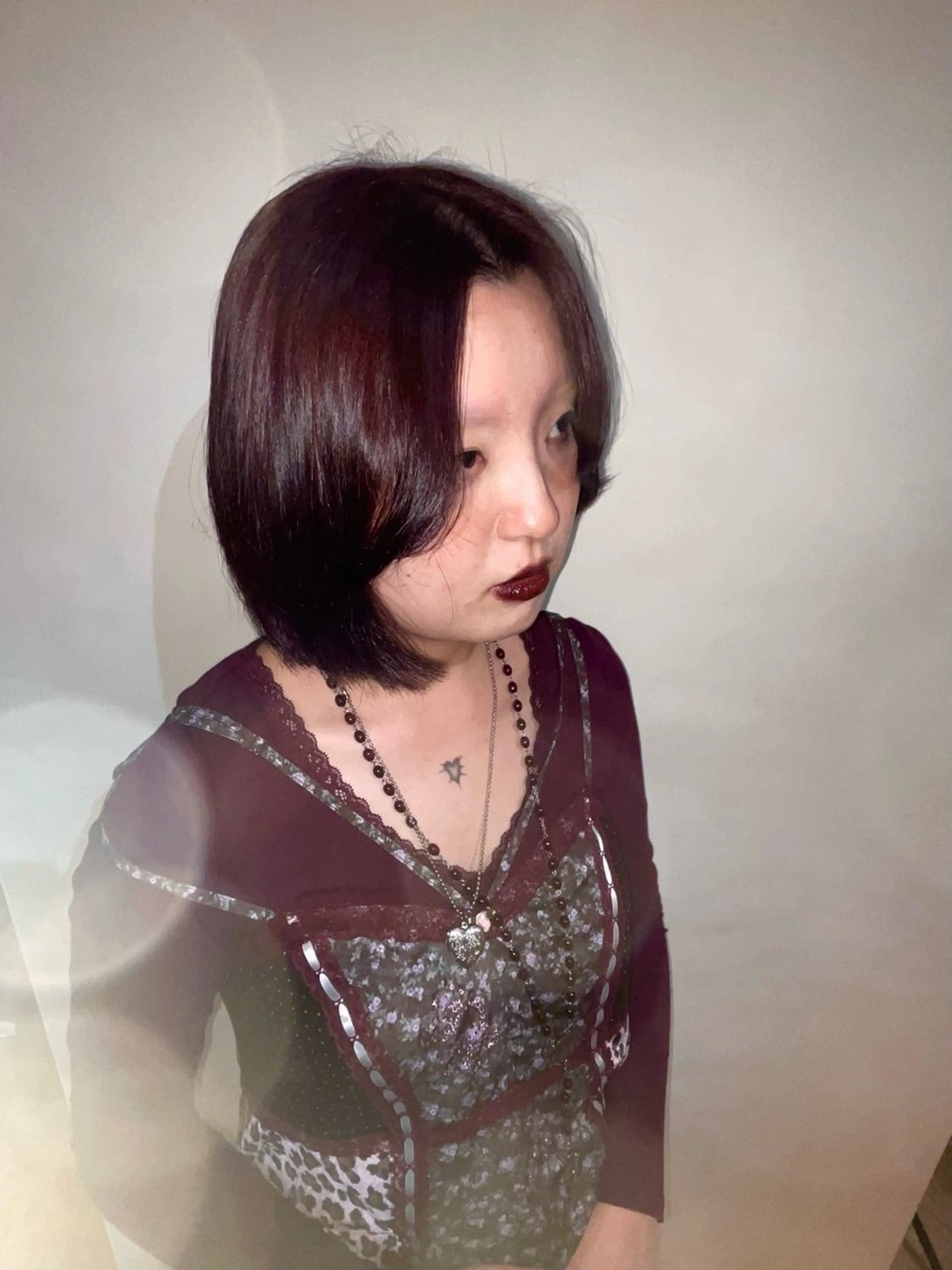 カラー レッドカラー ヘアカラー 松川 莉子のヘアスタイル