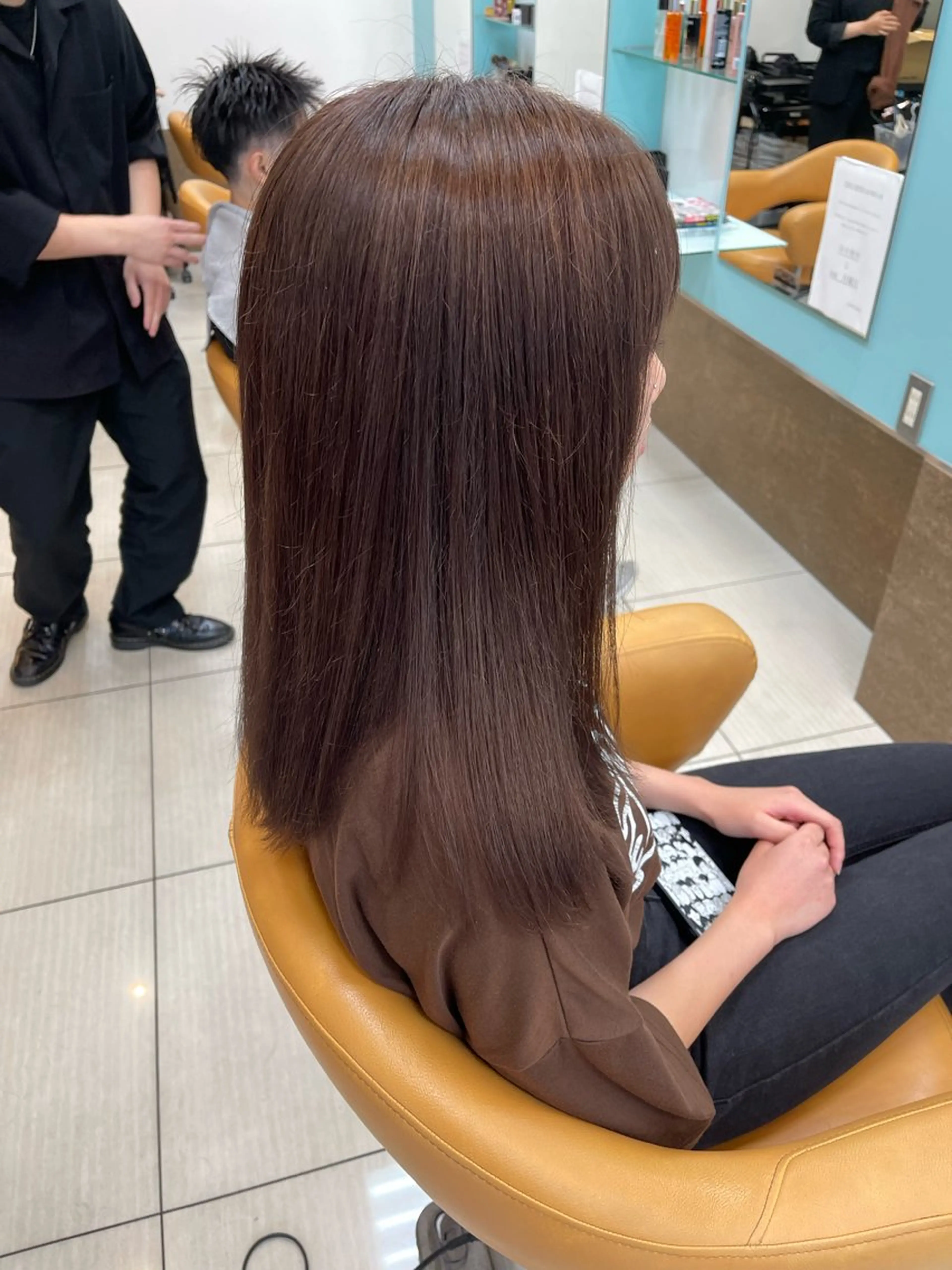 セミロング カラー ブリーチ ケアブリーチ ダブルカラー 髪質改善 縮毛矯正 ヘアカラー SOYON西大寺店所属・ダブルカラー/ 髪質改善💎安藤のヘアスタイル