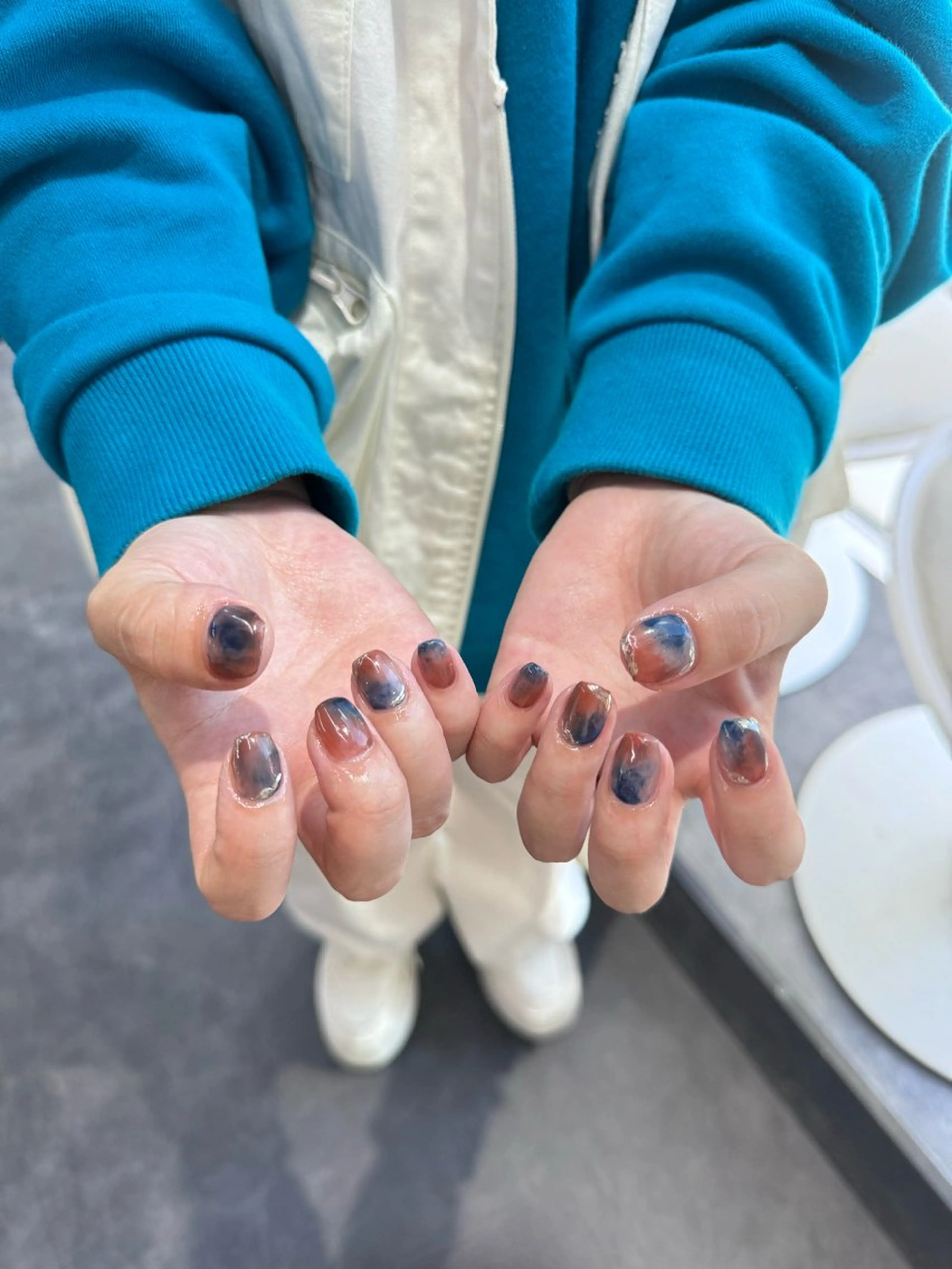 ネイル フレンチネイル マグネットネイル メンズネイル ニュアンスネイル ワンカラーネイル ハンドネイル GRANDE大須 Cecil💜のネイルデザイン