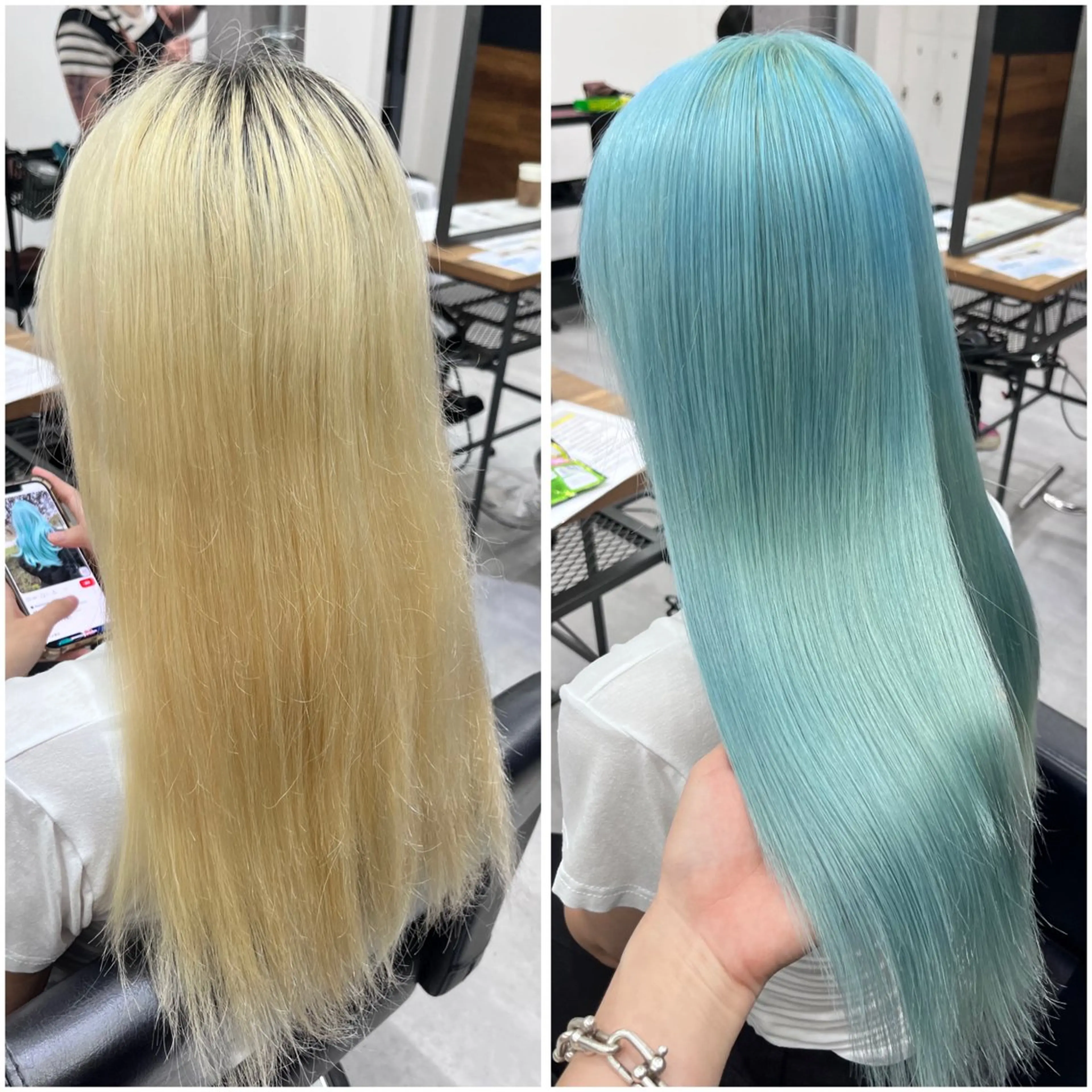 ロング カラー エメラルドグリーン MAKO ❤️‍🔥NEXTのヘアスタイル