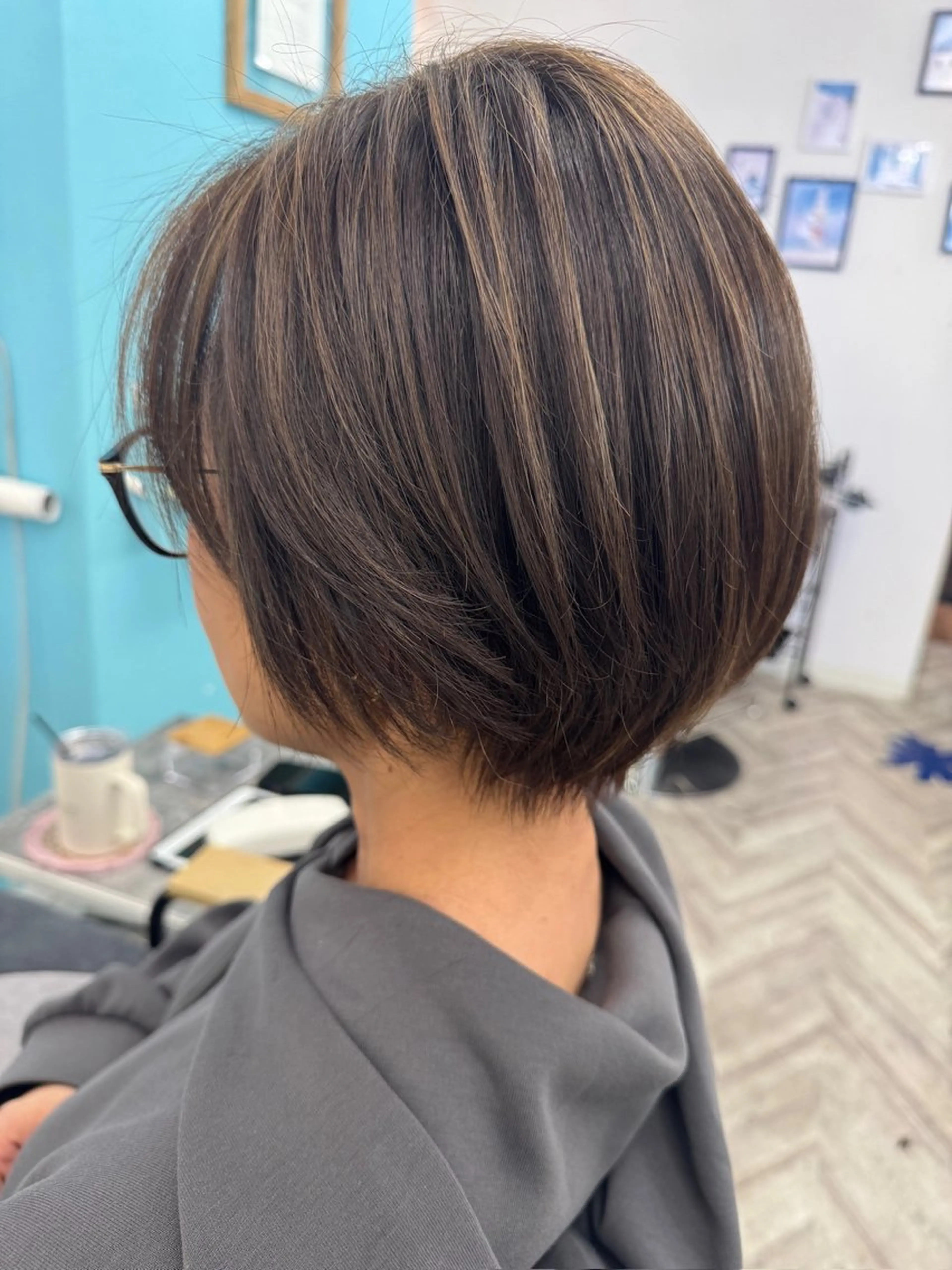 ショート ハイライト 似合わせカット YU MAのヘアスタイル
