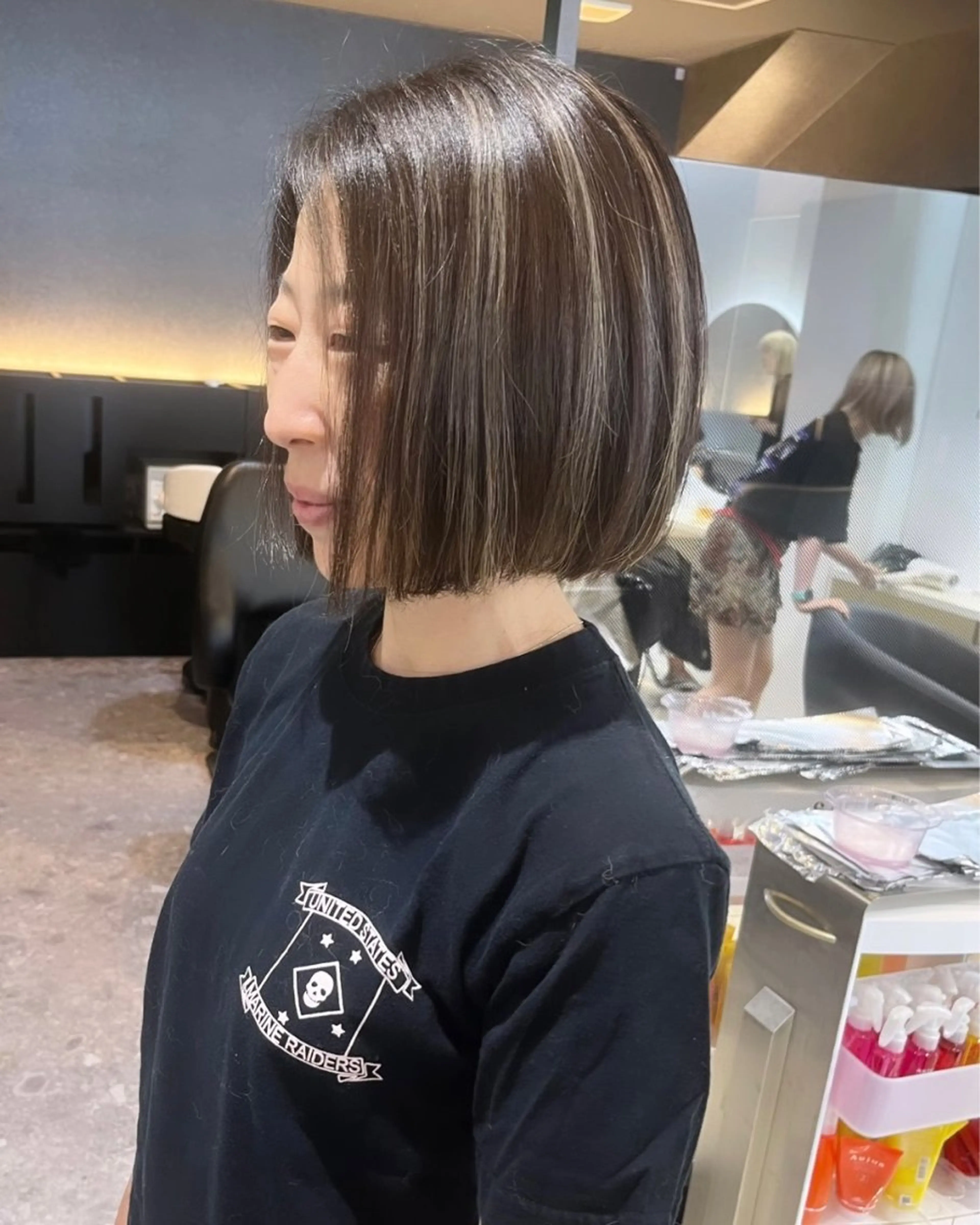 ミディアム カラー ハイライトカラー ハイライト KANA🎀韓国 🇰🇷ハイライトのヘアスタイル