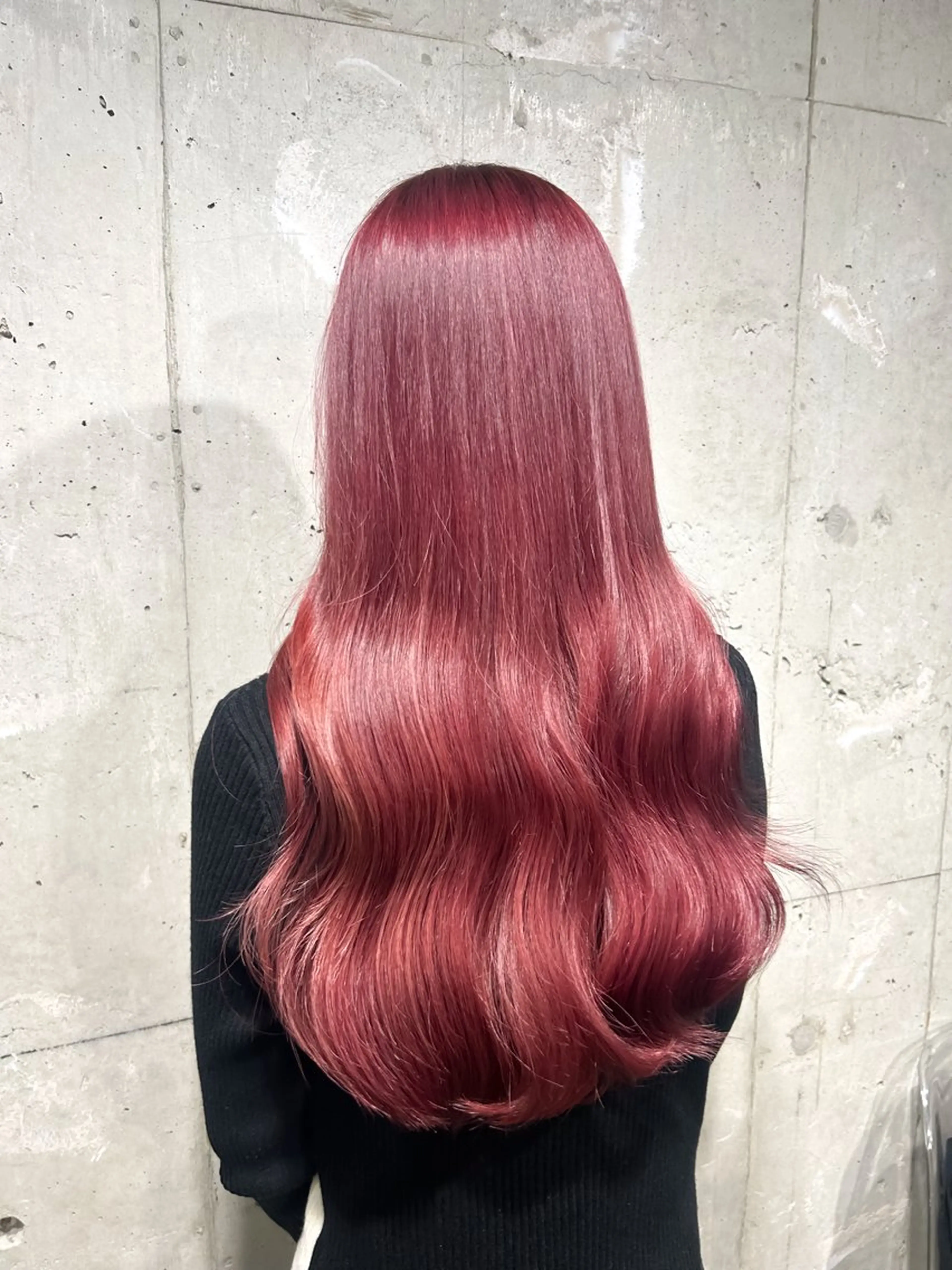 ロング カラー パーマ ヘアアレンジ メンズ カシス ピンクカラー レッドカラー 【縮毛矯正ブリーチ】 MANATO🌈のヘアスタイル
