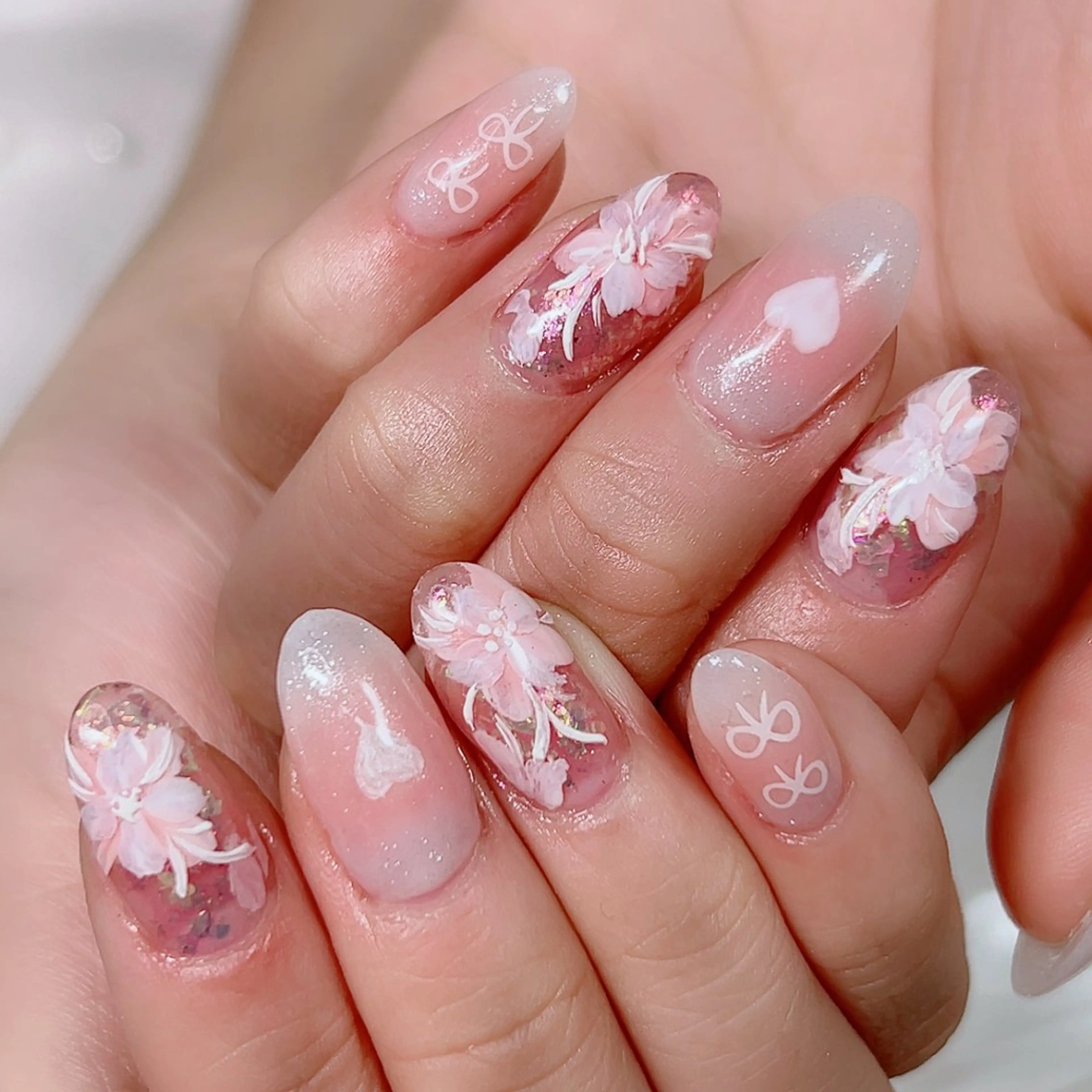 ネイル チークネイル ワンカラーネイル ピンク 春ネイル Cute Tips nailのネイルデザイン
