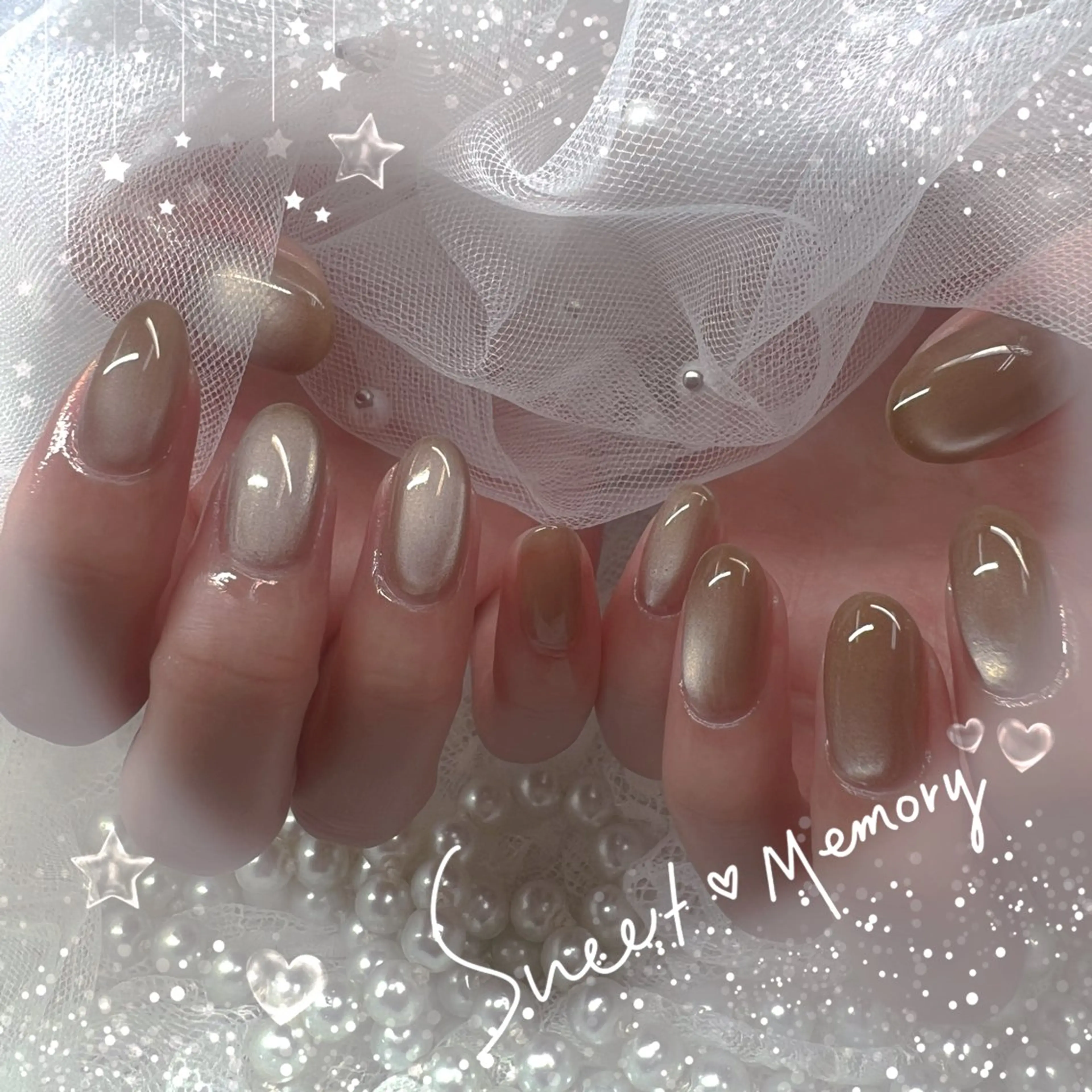 ネイル チークネイル フレンチネイル ガーリー ガラスフレンチ グラデーション Chill Nailsalonのネイルデザイン