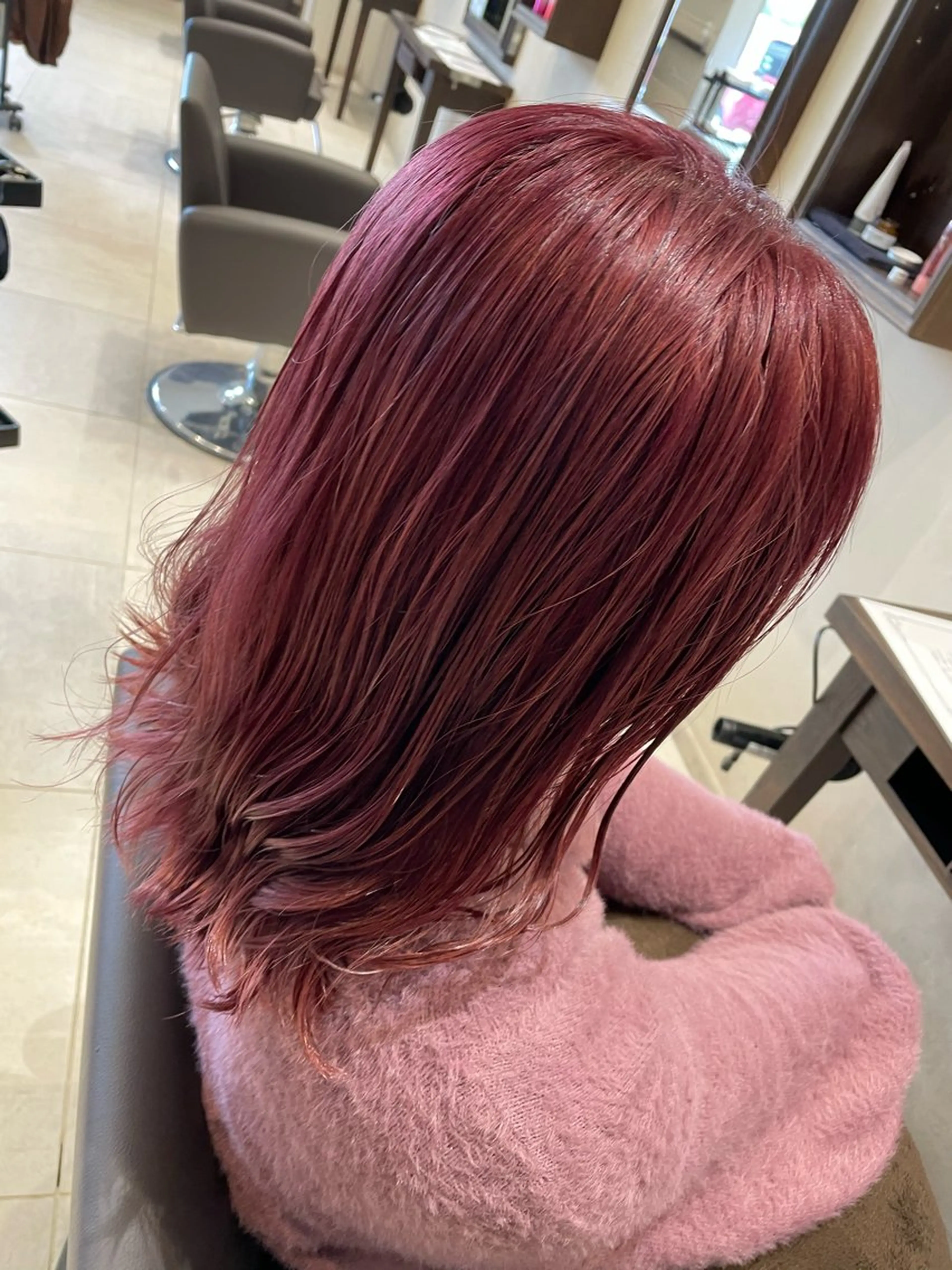 カラー ピンクカラー 辻村 遥楓のヘアスタイル