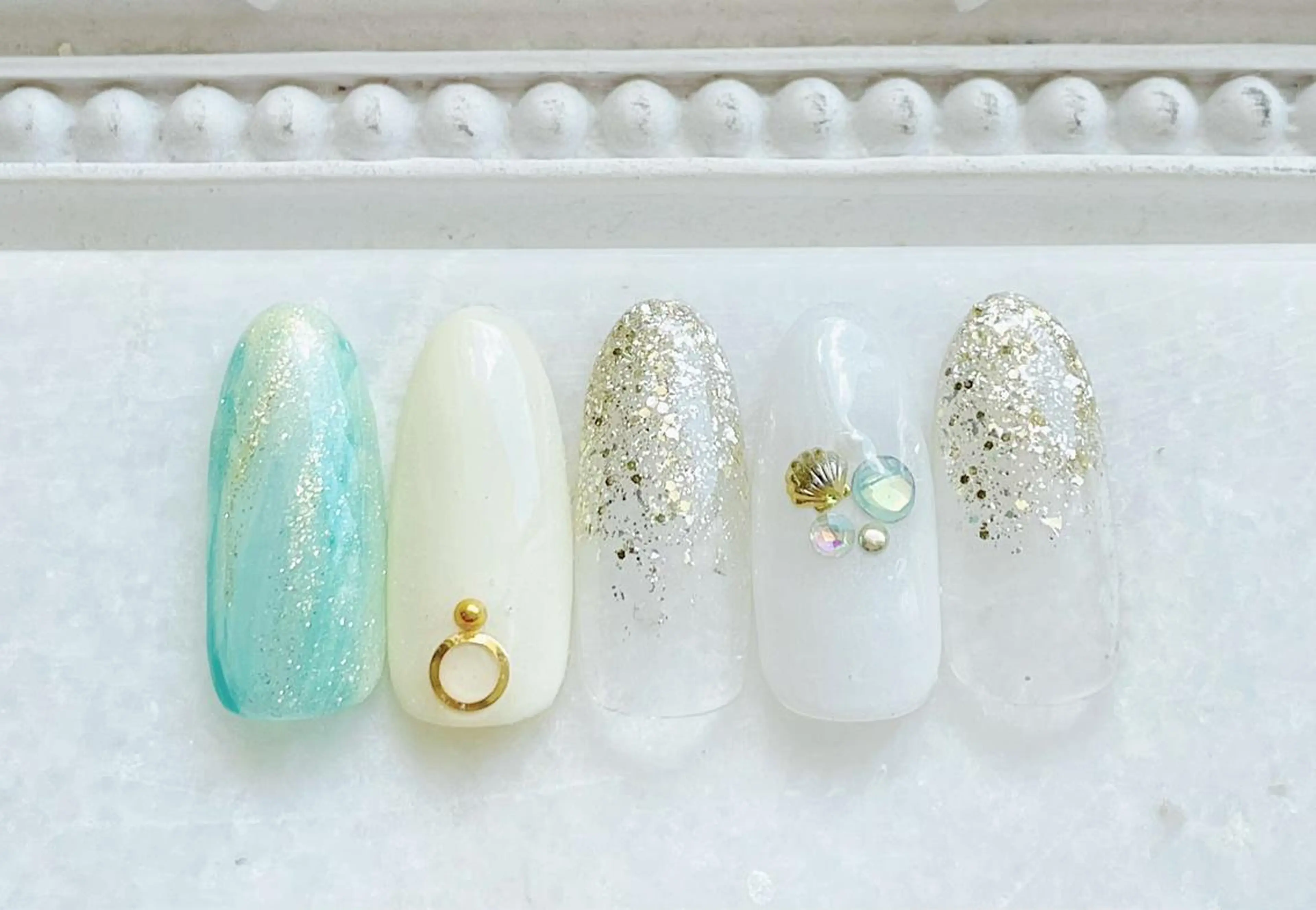 ネイル ジェルネイル パラジェル 夏ネイル ハンドネイル Satomi  のネイルデザイン