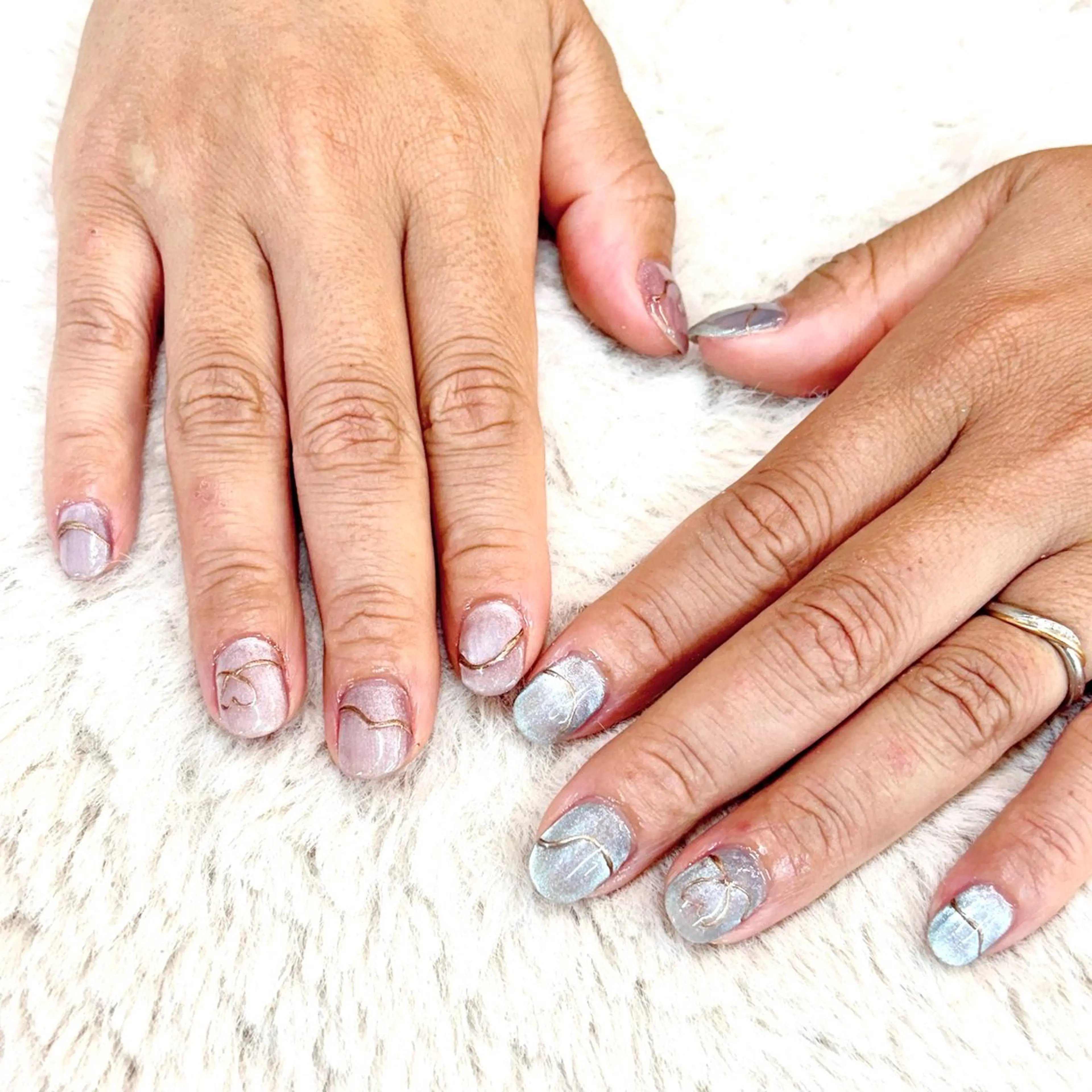 ネイル ジェルネイル ハート マグネットネイル ハンドネイル Chipie_ ayanoのネイルデザイン