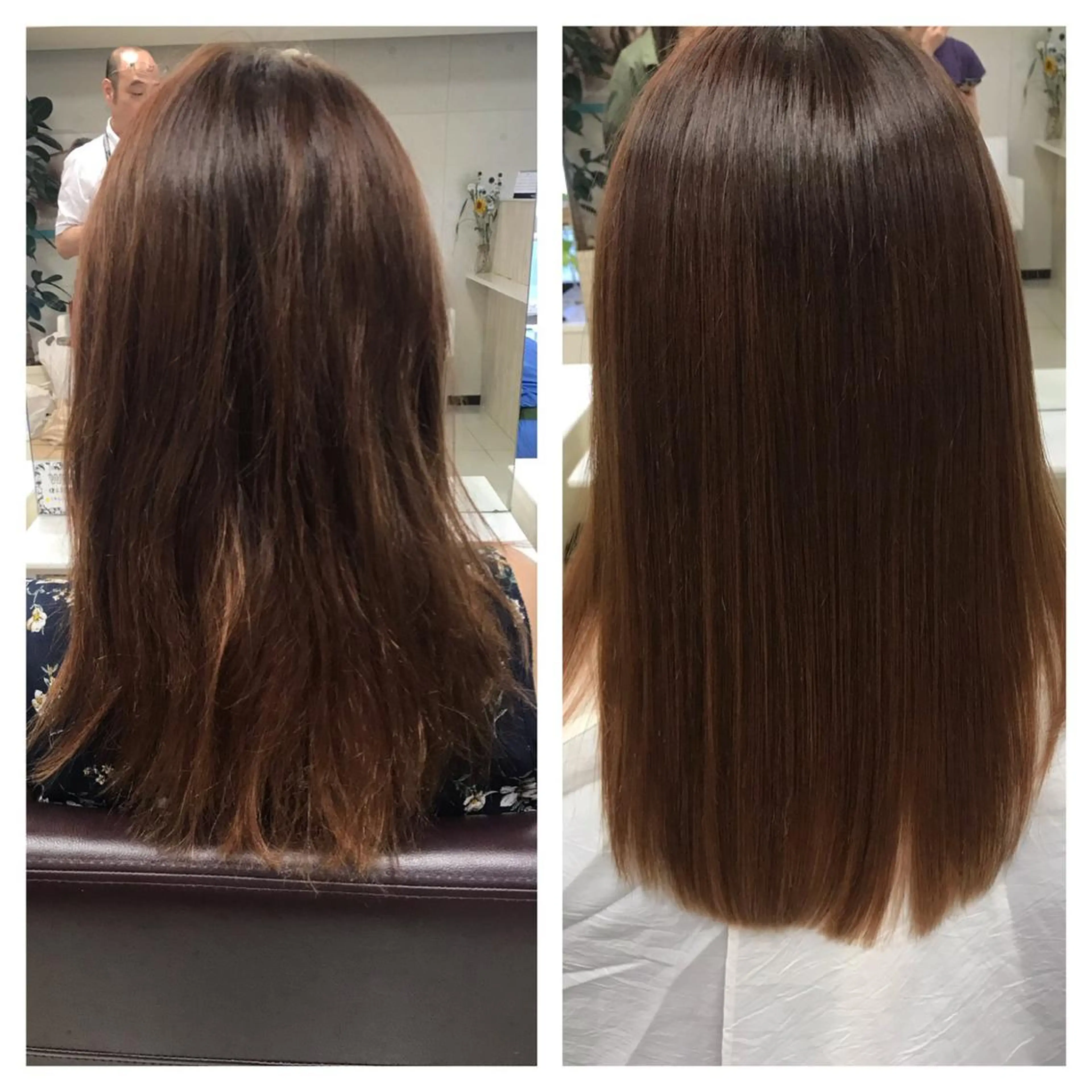 セミロング パーマ カット 縮毛矯正 トリートメント 具志 真理子のヘアスタイル