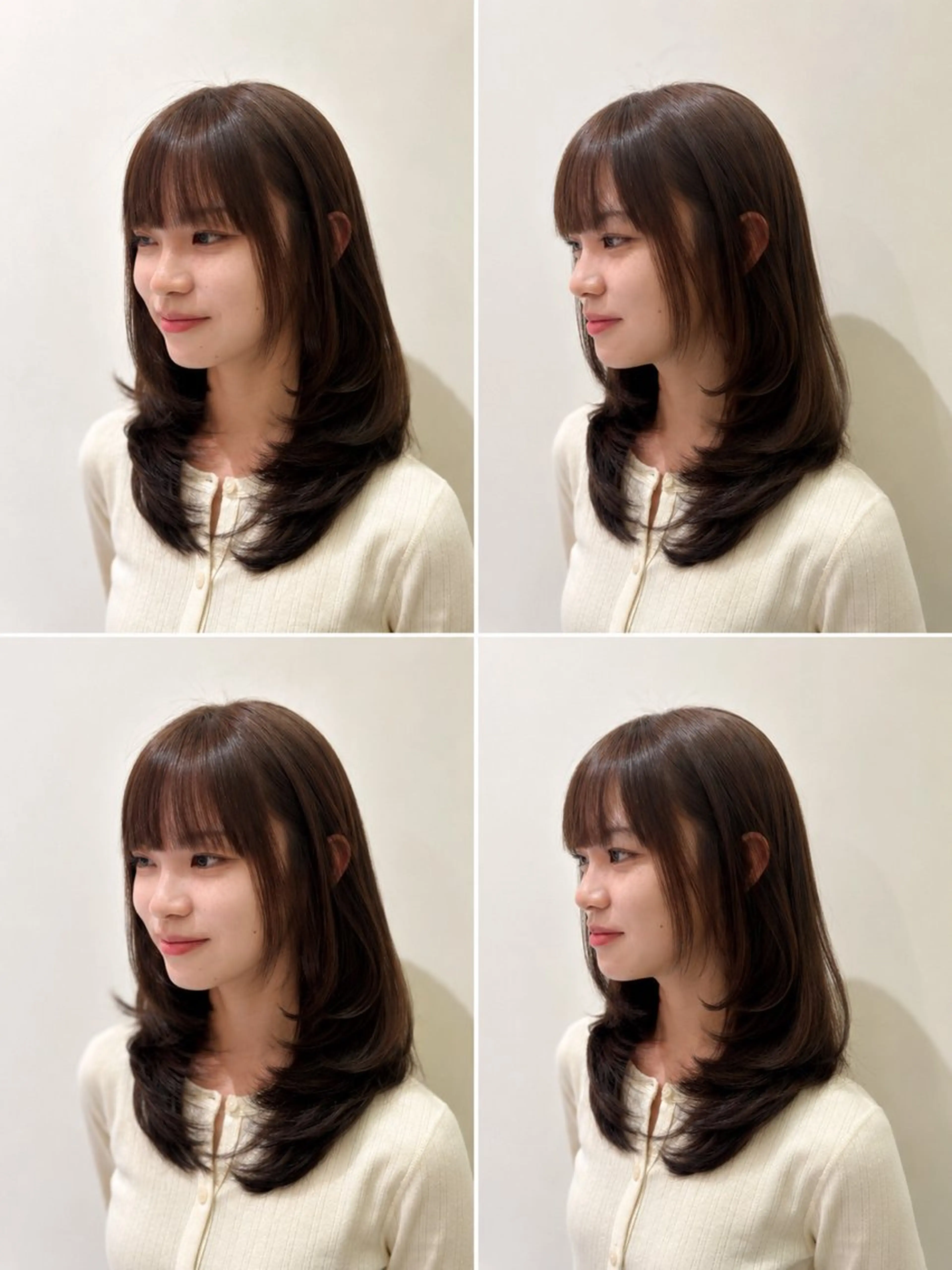 ロング カット ヘアカラー 透明感グレージュ/ 縮毛矯正/静岡のヘアスタイル