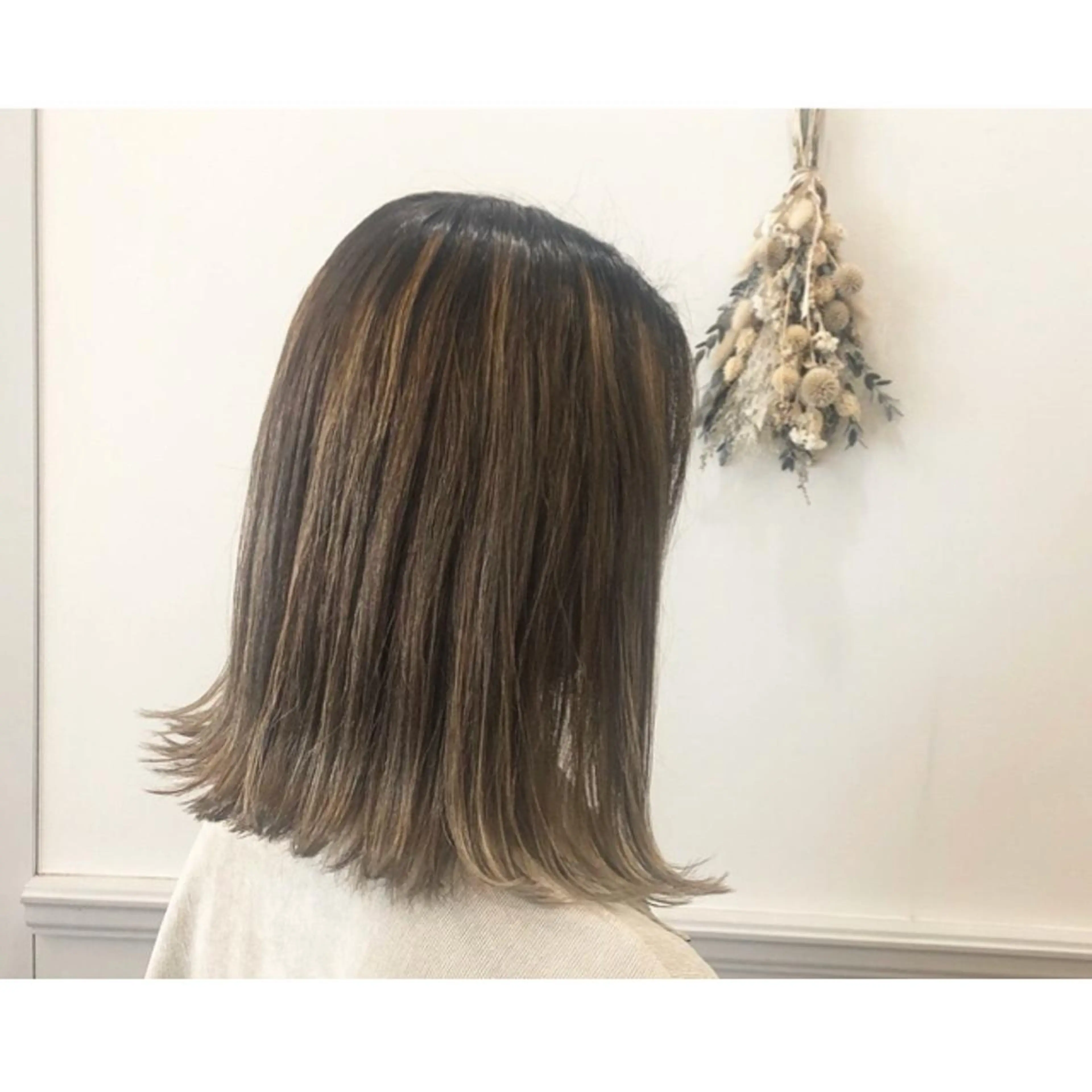 ミディアム 外国人風カラー ハイライト ヘアカラー トリートメント ❁⃘ ち だ り さ ❁⃘のヘアスタイル