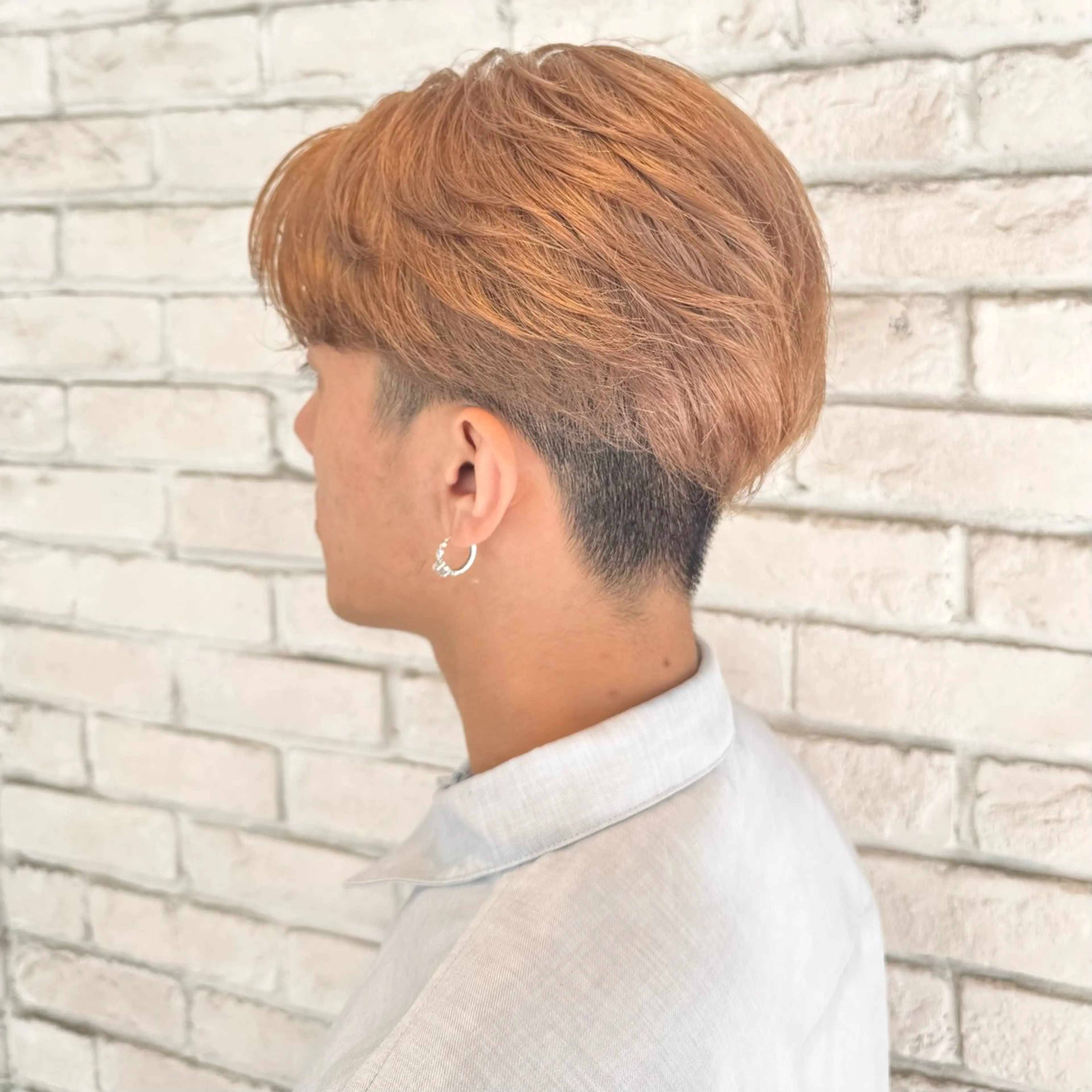 カラー メンズ 横浜｜韓国レイヤー｜ 暖色カラー｜まなとのヘアスタイル